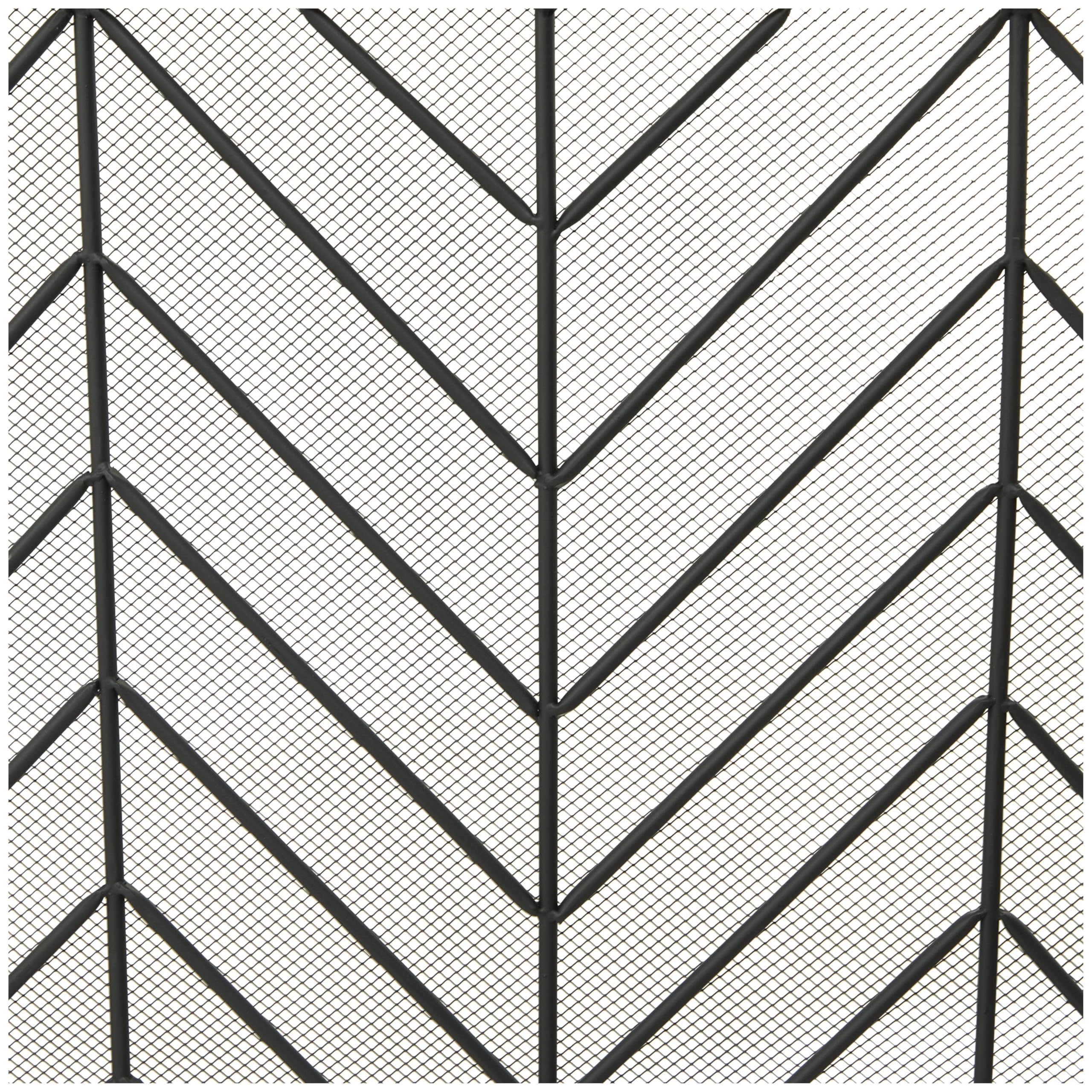 Deco 79 Black Metal Geometric Fireplace Screen - 52