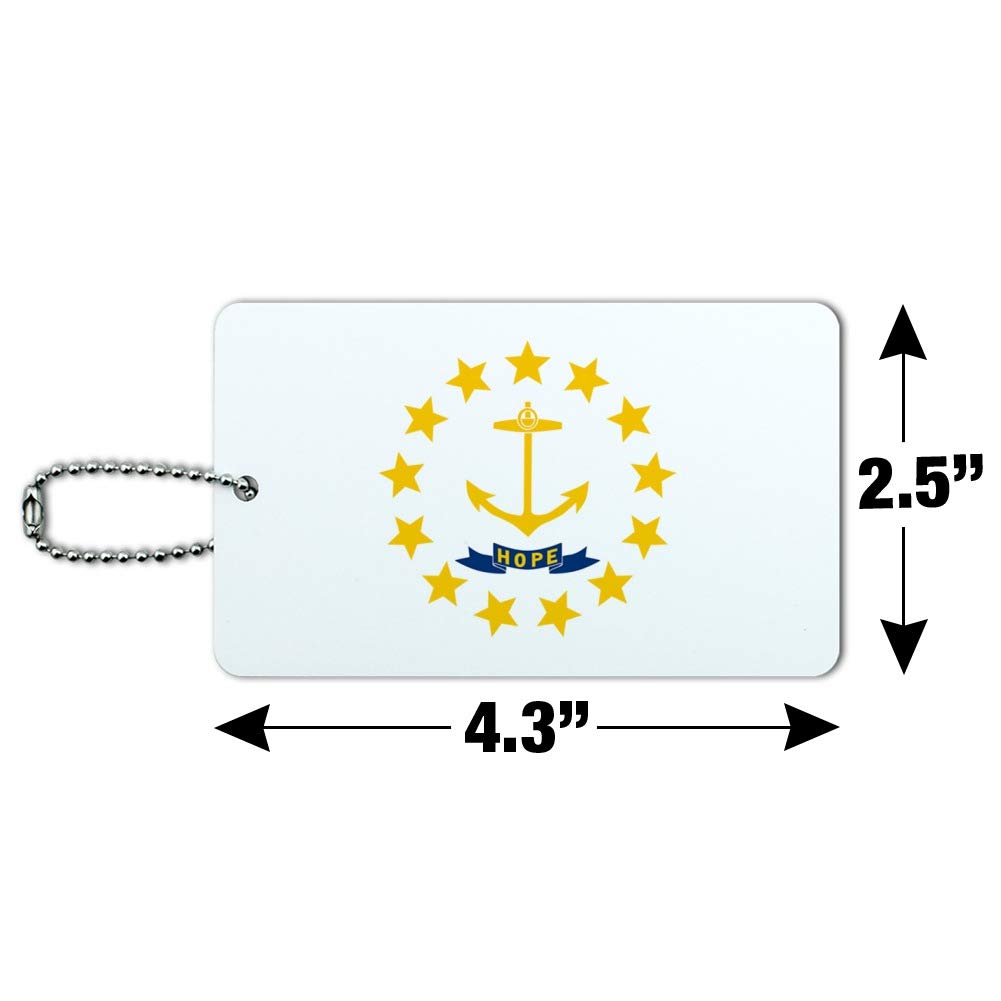 Rhode Island State Flag Luggage Tag - Durable Suitcase ID Card for Carry-On Bags - Perfect for Travel Identification and Personalization