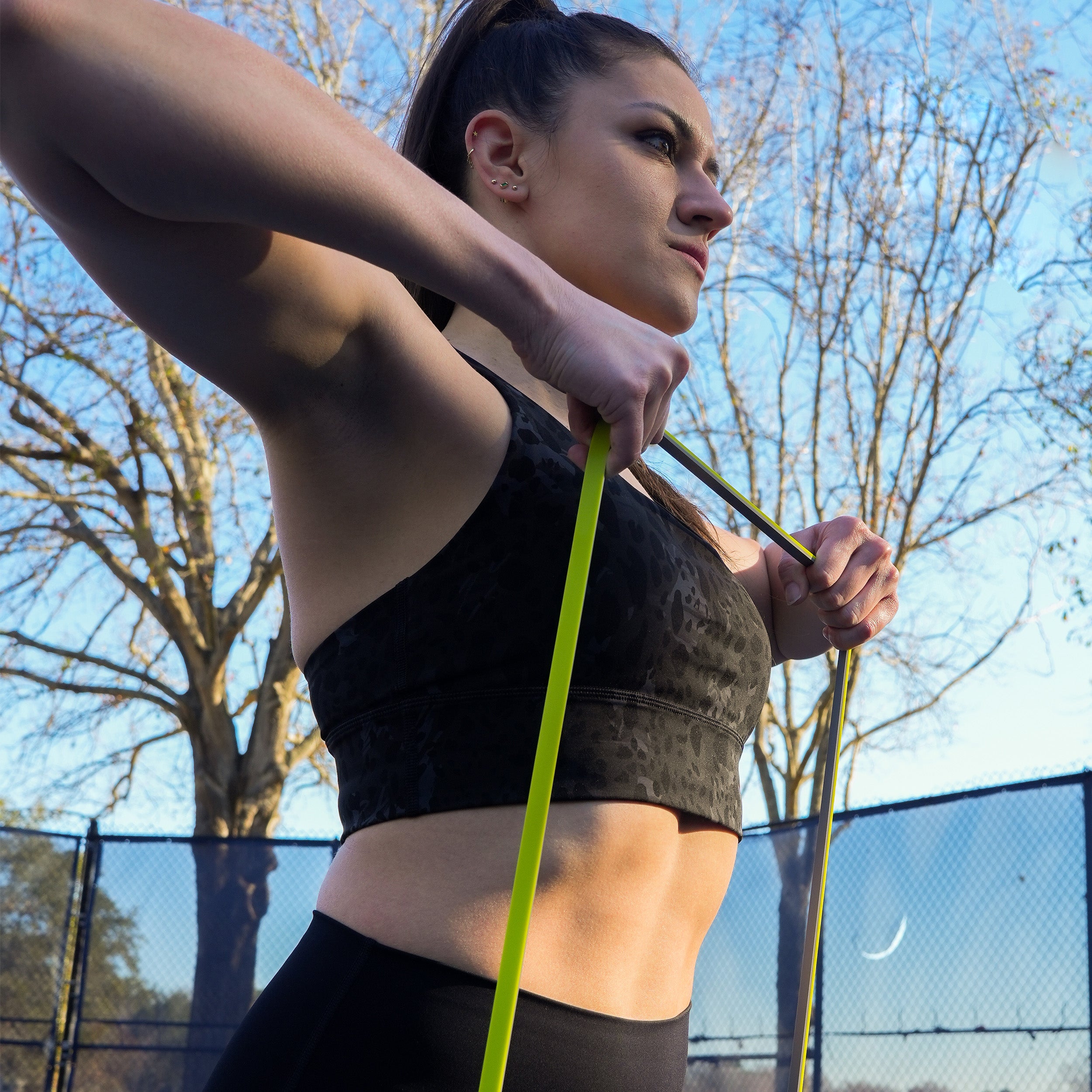 PRCTZ Resistance Bands for Workout - Extra Light Power Training Bands with Two-Tone Colors for Strength Training, Yoga, Pilates & Home Fitness