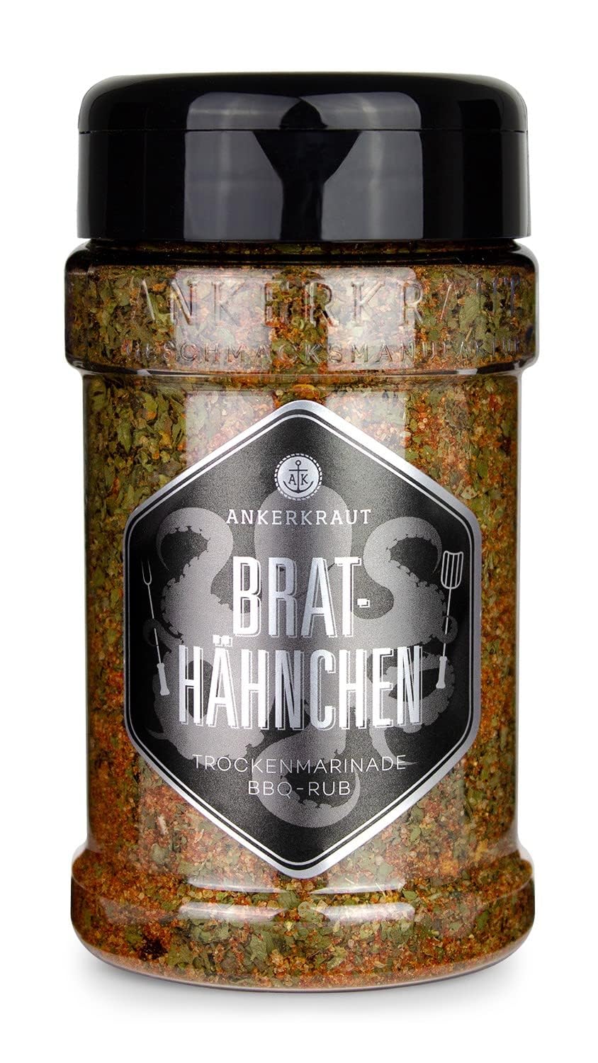 Ankerkraut Roast Chicken Seasoning - Crispy Chicken Marinade & BBQ Rub for Grilling, Oven, and Pan - Perfect for Chicken Wings & Homemade Spices - 200g Shaker Bottle - Ideal for BBQs, Family Dinners & Outdoor Cooking