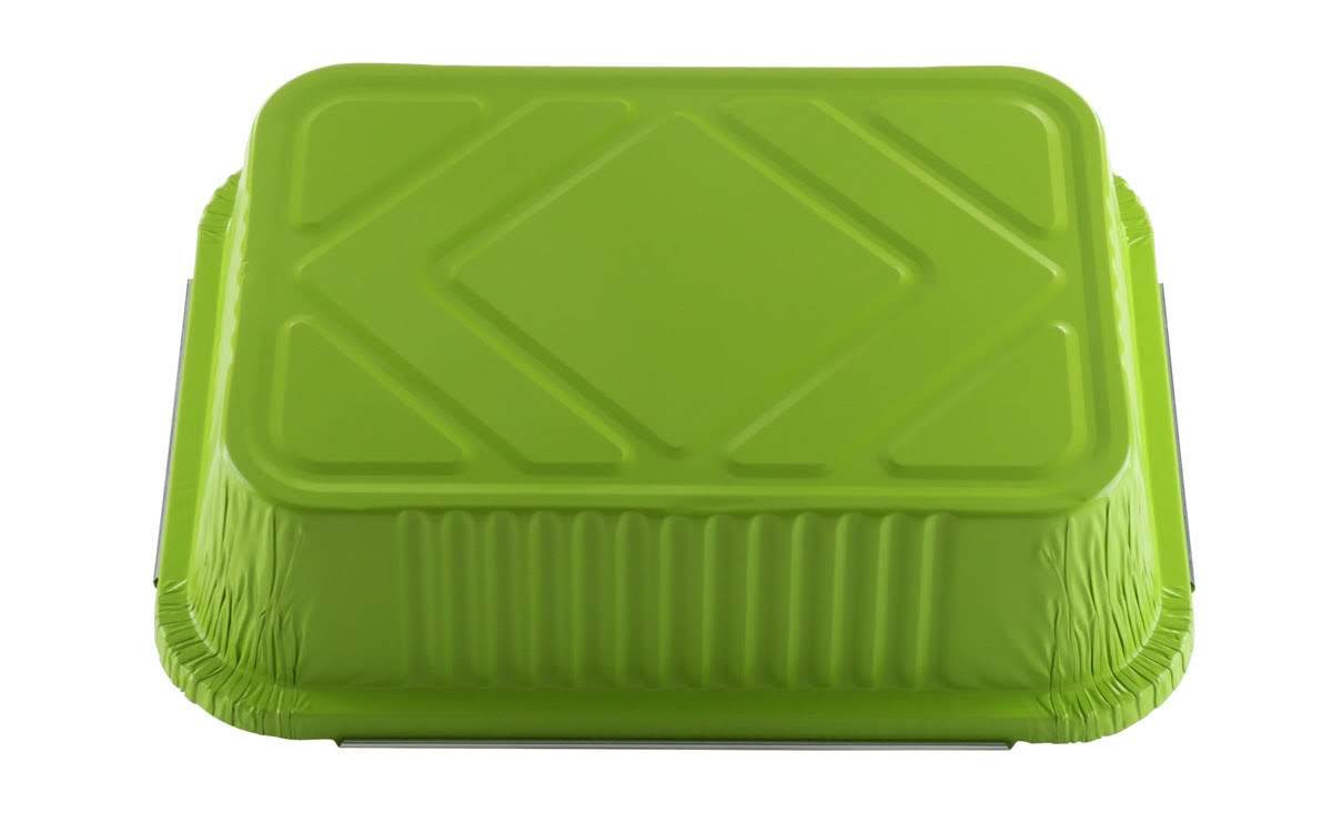 KitchenDance 3.75 lbs Colored Aluminum Pans with Board Lids - Heavy Duty Aluminum Casserole Pans with Lids for Cooking, Freezing & Food Storage - Reusable To-Go Containers for Parties, Catering & Meal Prep (3227L)