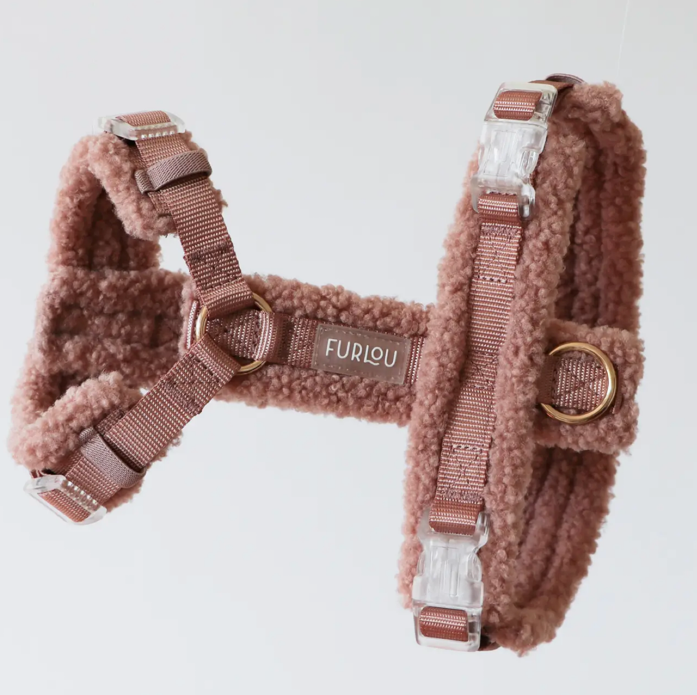 Furlou Dog Sherpa Harness - Soft & Warm Winter Dog Vest with Adjustable Straps for Small & Medium Dogs - Perfect for Cold Weather Walks & Outdoor Adventures