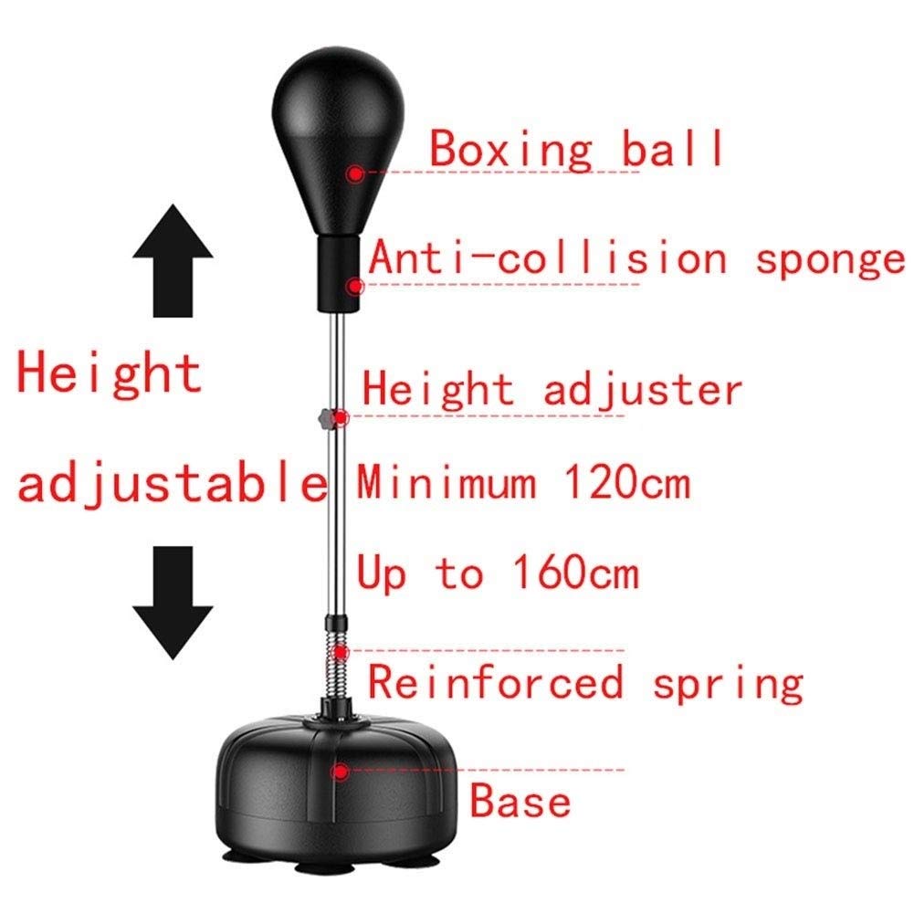 Adjustable Height Boxing Ball Stand with Durable Spring - Heavy Duty Punching Ball for Stress Relief, Fitness Training & Home Gym Workouts - Perfect for Boxing Practice, Cardio Exercise & Anger Management