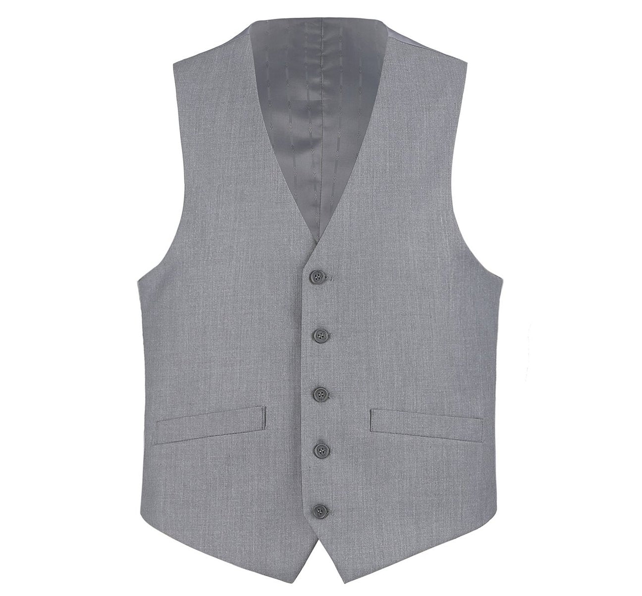 Alessandro Vitello by Renoir Grey Button Formal Suit Vest - Men's Regular Fit Waistcoat for Business & Wedding | Premium Tailored Suit Vest for Office, Cocktail Parties & Formal Events