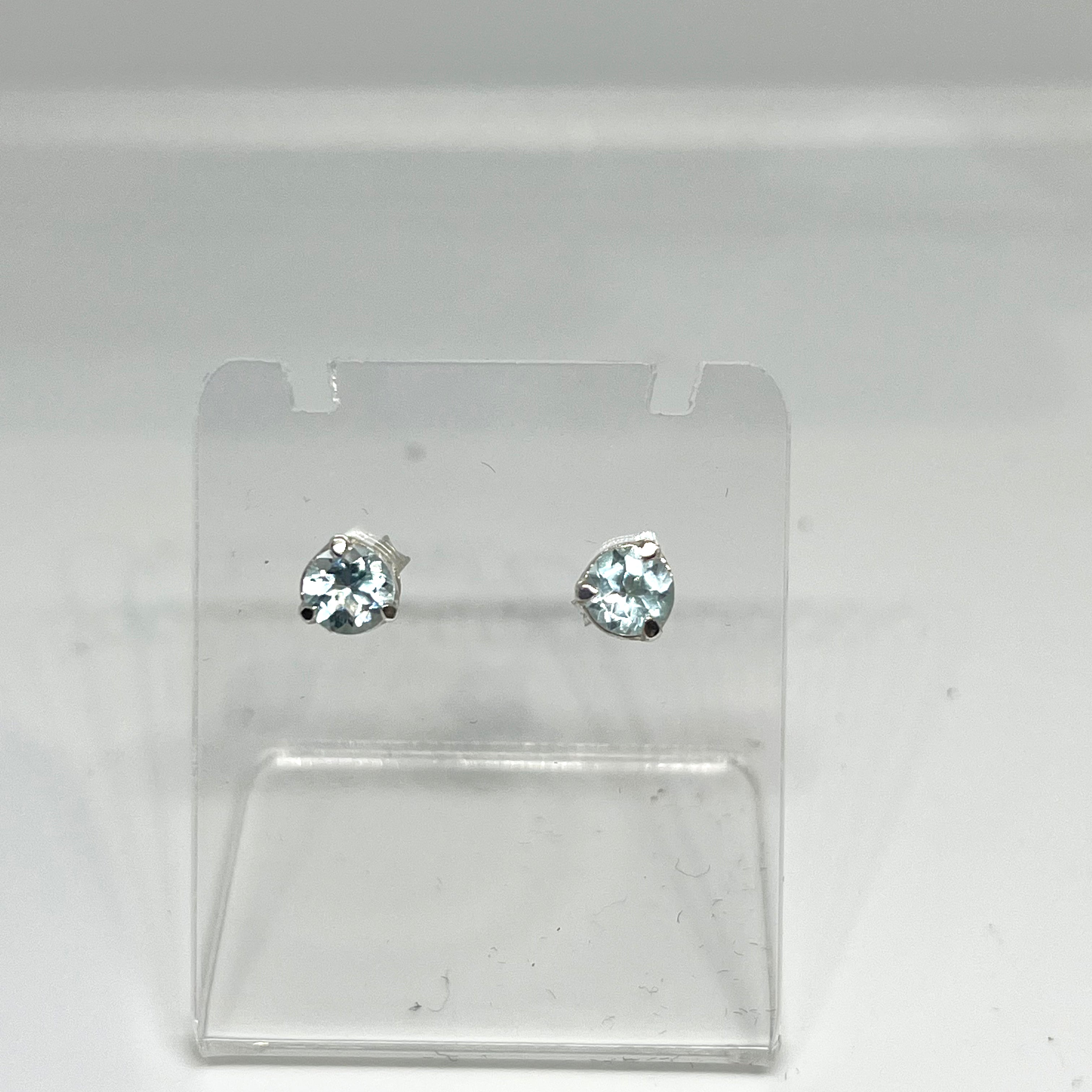 5mm Round Faceted Gemstone Stud Earrings - 3 Prong Set (PSE005) | Elegant & Durable for Daily Wear, Parties & Gifts