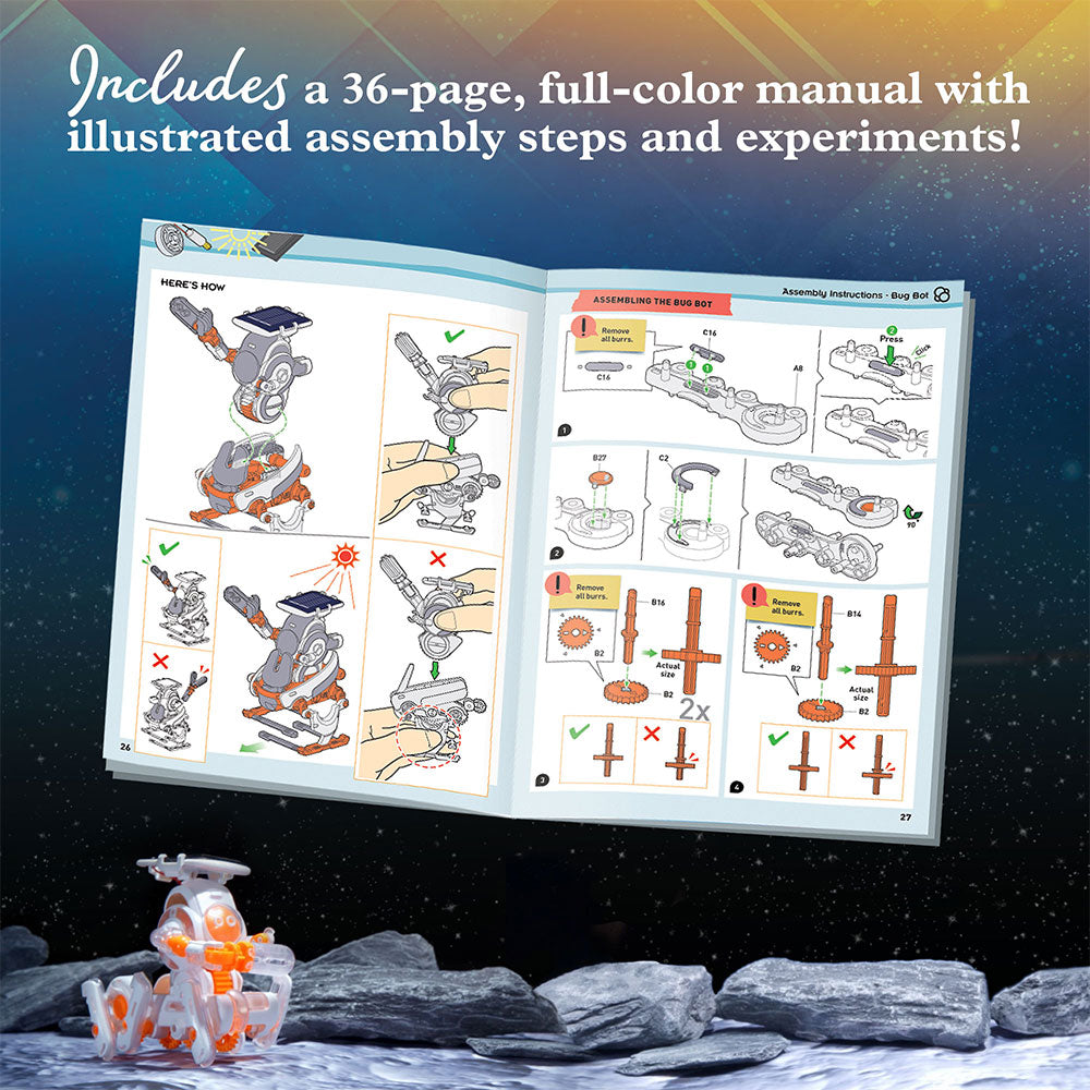 SolarBots: Cosmic Explorers - STEM Solar Powered Space Exploration Robot Kit for Kids | Educational Science Toy for Boys & Girls | Perfect for Classroom, Birthday Gifts & STEM Learning Activities