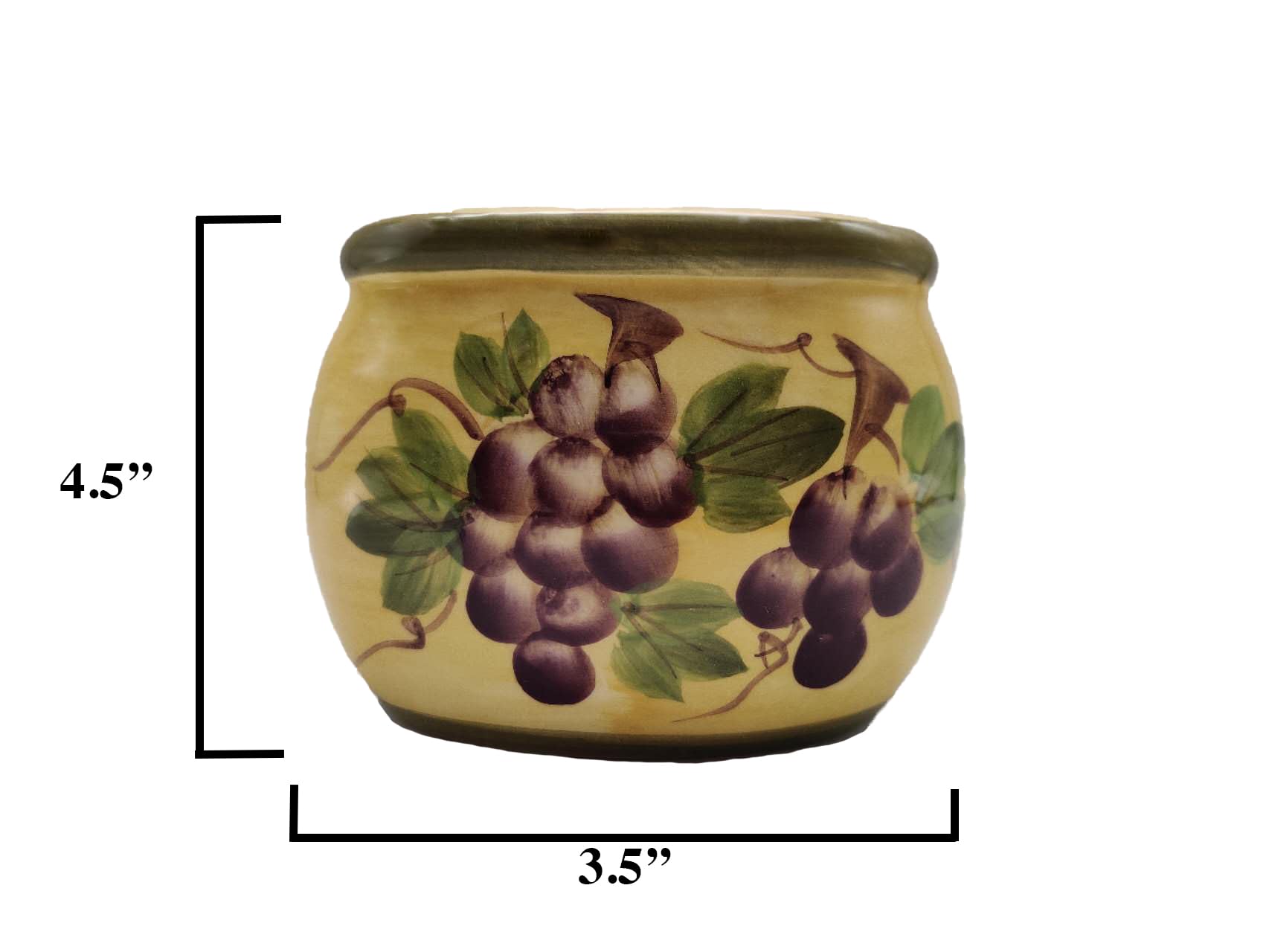 Tuscany Grape Collection Deluxe Hand-Painted Ceramic Soap Dish & Sponge Holder - Elegant Kitchen Sink Organizer for Bathroom or Kitchen Décor - Perfect for Sponges, Scouring Pads & Soap Dishes