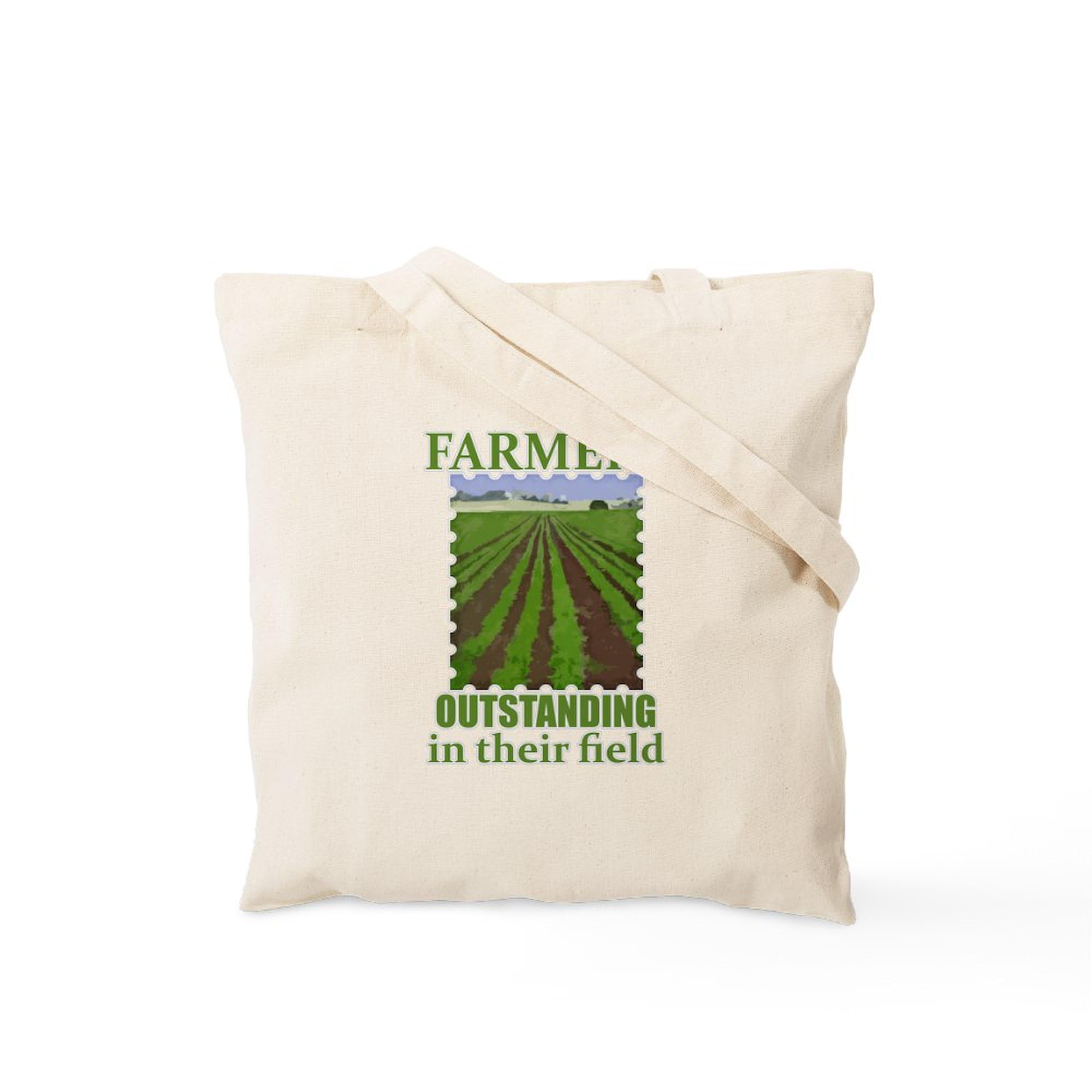Outstanding Farmers Tote Bag - Natural Canvas Reusable Shopping Bag for Groceries, Farmers Market & Eco-Friendly Lifestyle