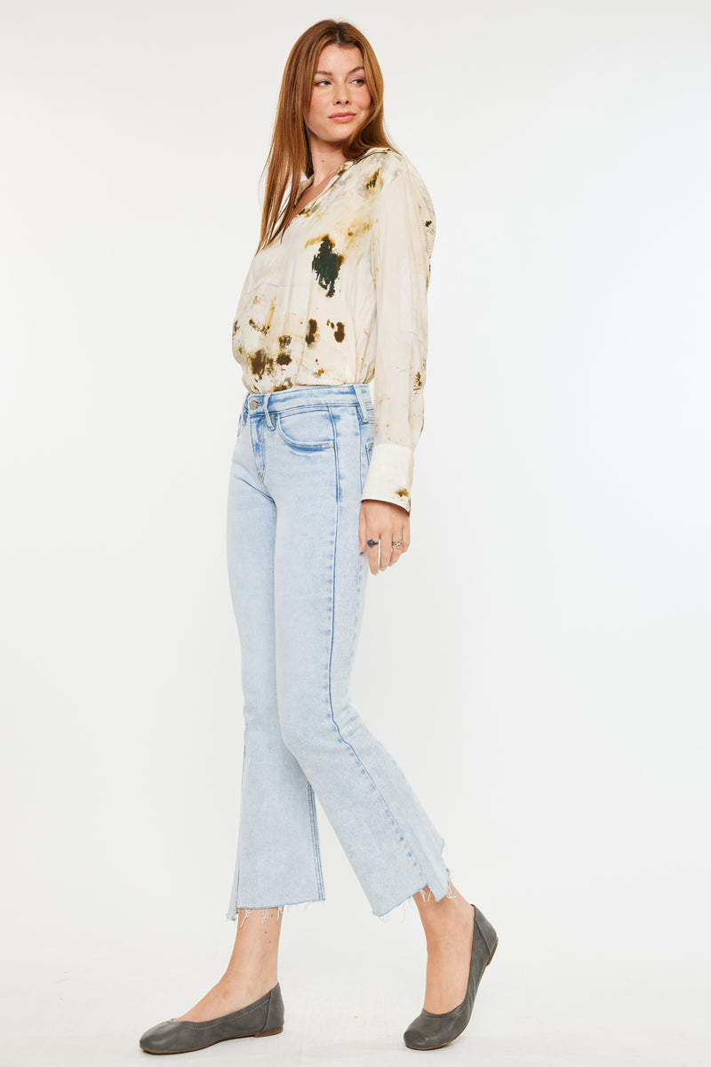 Elsie Mid Rise Cropped Flare Jeans for Women - Stretchy Denim Pants with Comfortable Fit - Perfect for Casual Outfits, Date Nights & Weekend Wear