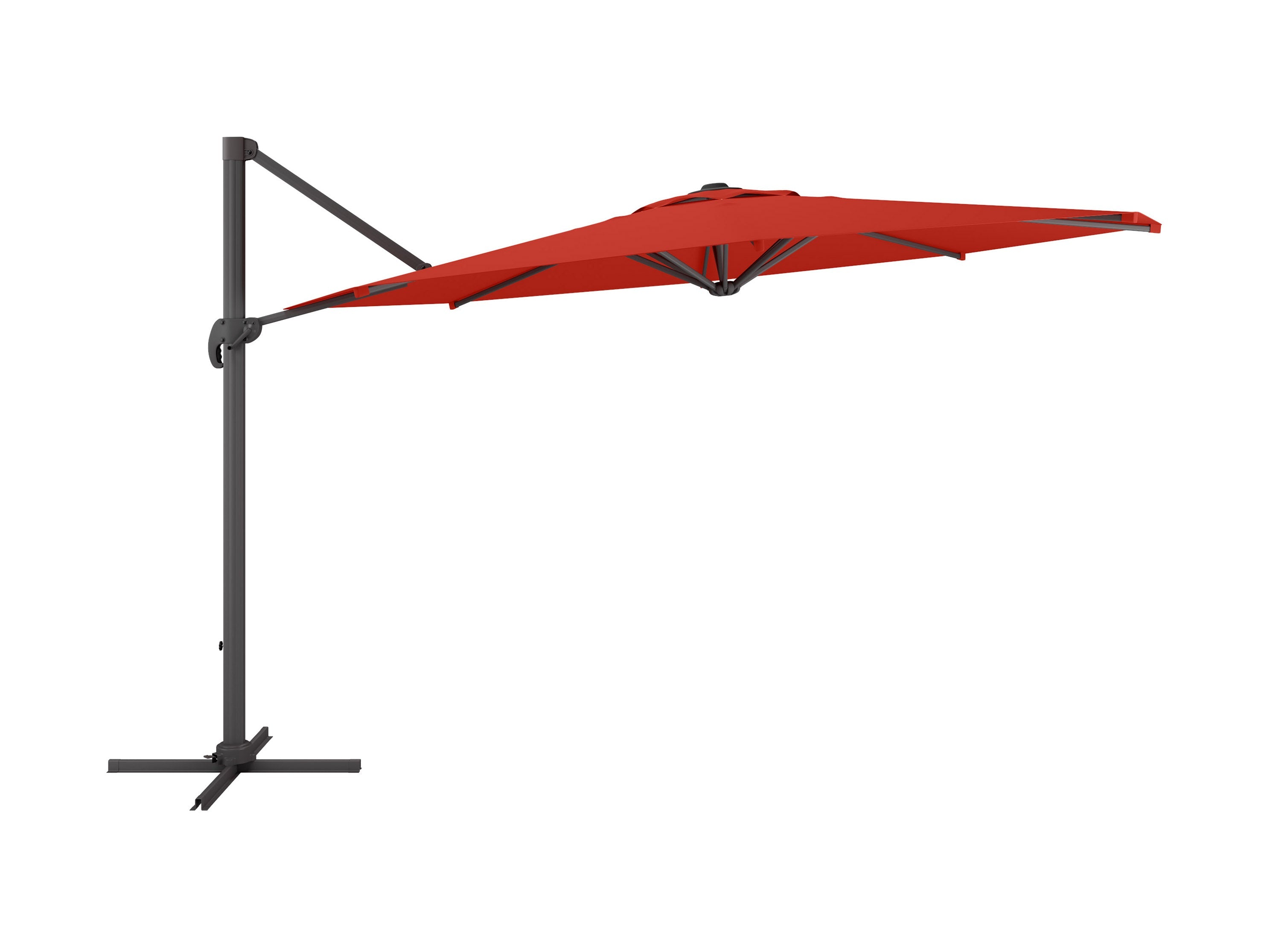 11.5ft Deluxe Offset Patio Umbrella in Crimson Red - Perfect for Poolside, Backyard, and Outdoor Dining Areas