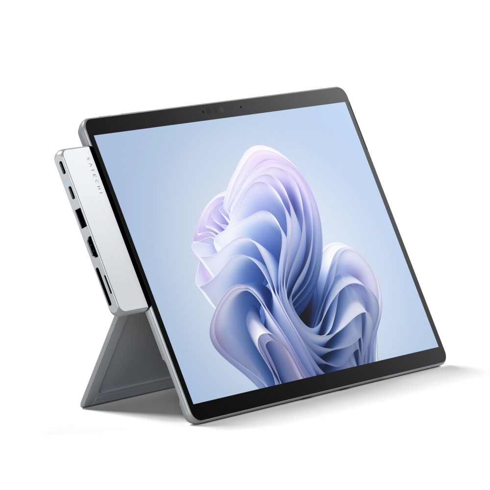 Satechi Dual USB C Hub for Surface Pro 9 (Platinum) - 4K HDMI, USB-A Ports, PD Charging - Perfect for Work, Travel & Home Office Connectivity
