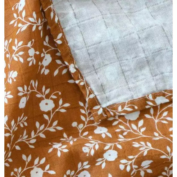 Premium Organic Muslin Swaddle Blankets (Pack of 2) - Soft Caramel Color for Baby Wrapping, Nursing Cover & Stroller Blanket
