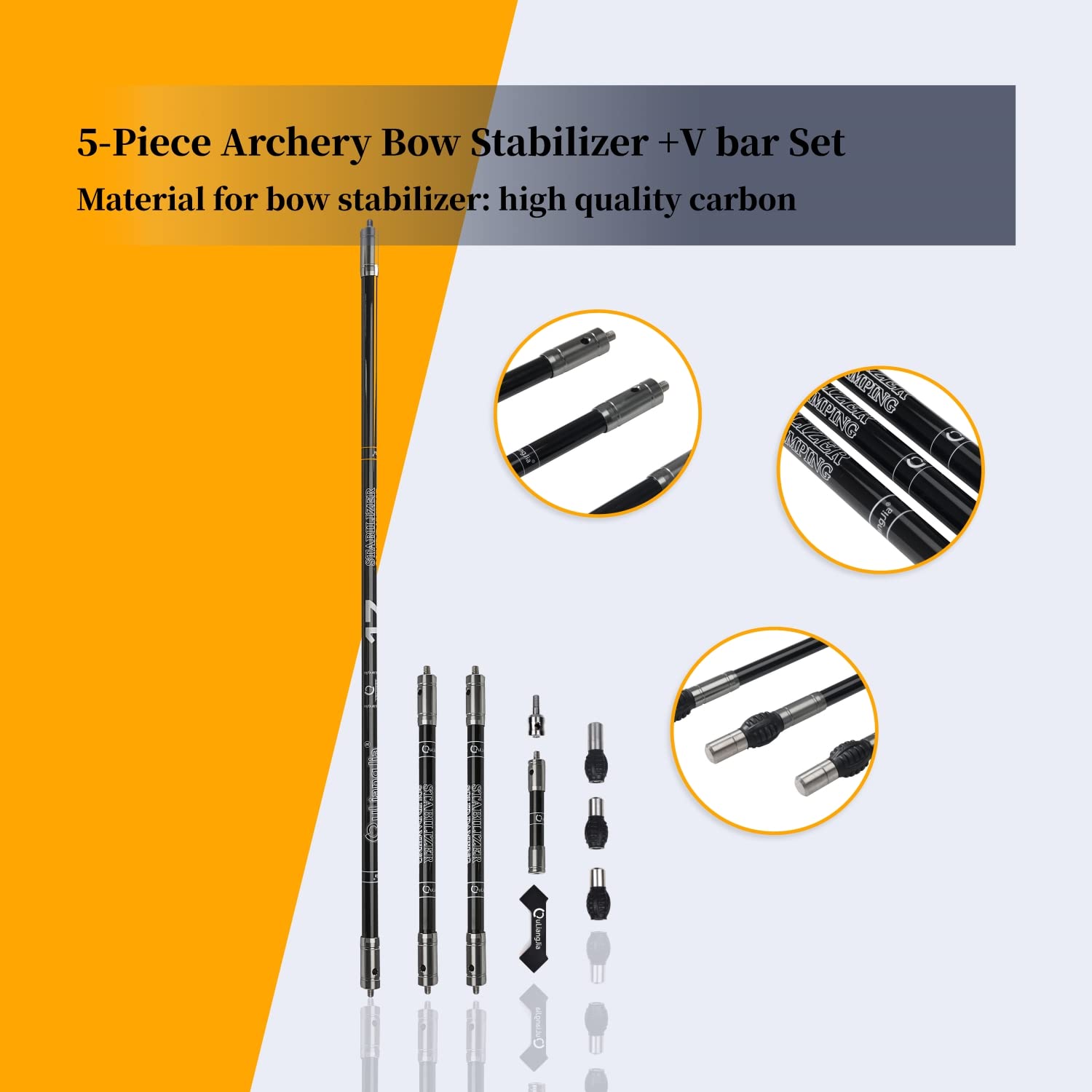 Carbon Fiber Recurve Bow Stabilizer Set - Lightweight Archery Stabilizer Extension Rod for Improved Accuracy | Perfect for Target Practice & Hunting