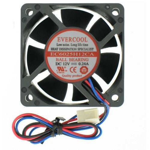 Evercool 60x60x25mm High Speed 3 Pin Cooling Fan EC6025H12CA - Perfect for PC Case, CPU Cooler & Electronics Cooling