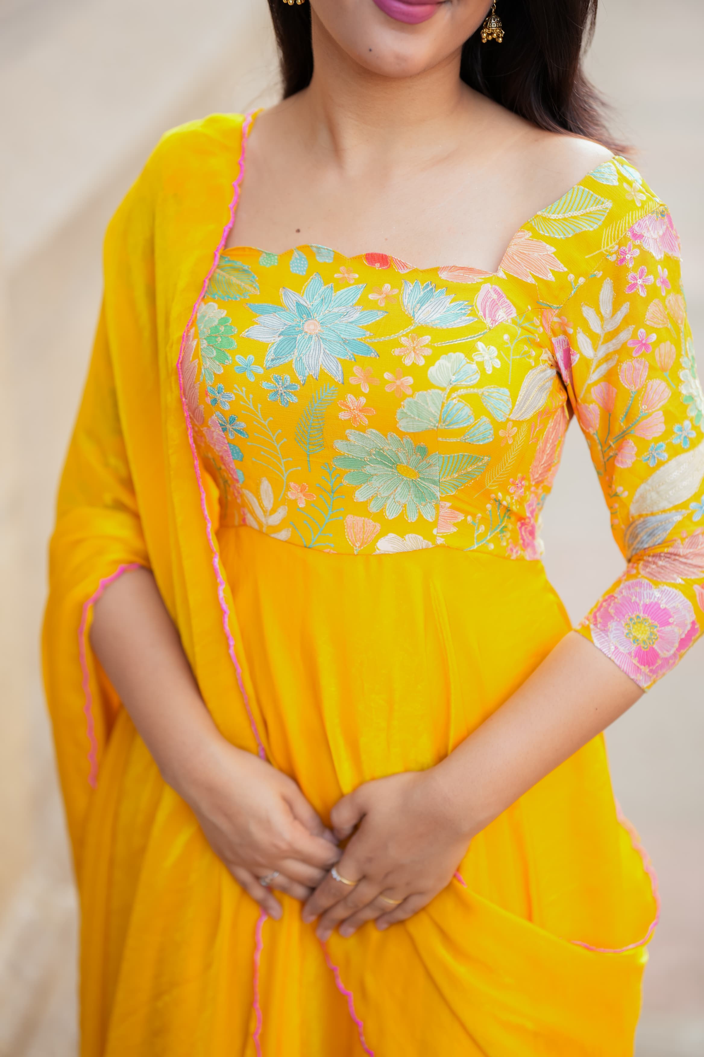Geetha Premium Designer Anarkali Suit - Elegant Indian Ethnic Dress for Women | Perfect for Weddings, Parties & Festive Occasions
