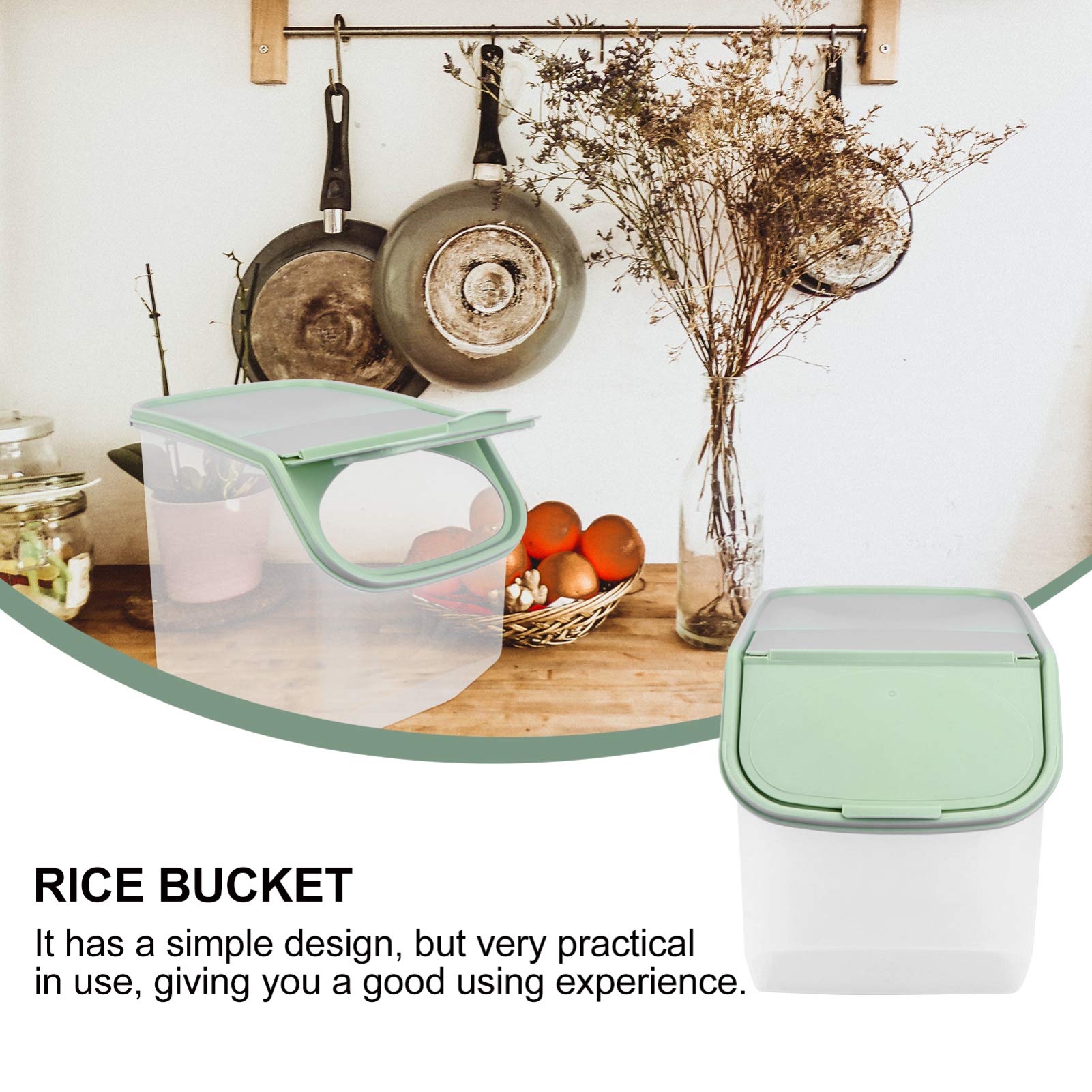 Large Airtight Rice Storage Bin & Cereal Container - 10L Food Storage Dispenser for Flour, Sugar, Baking Supplies - BPA-Free Kitchen Pantry Organizer (Green) | Perfect for Meal Prep & Bulk Food Storage