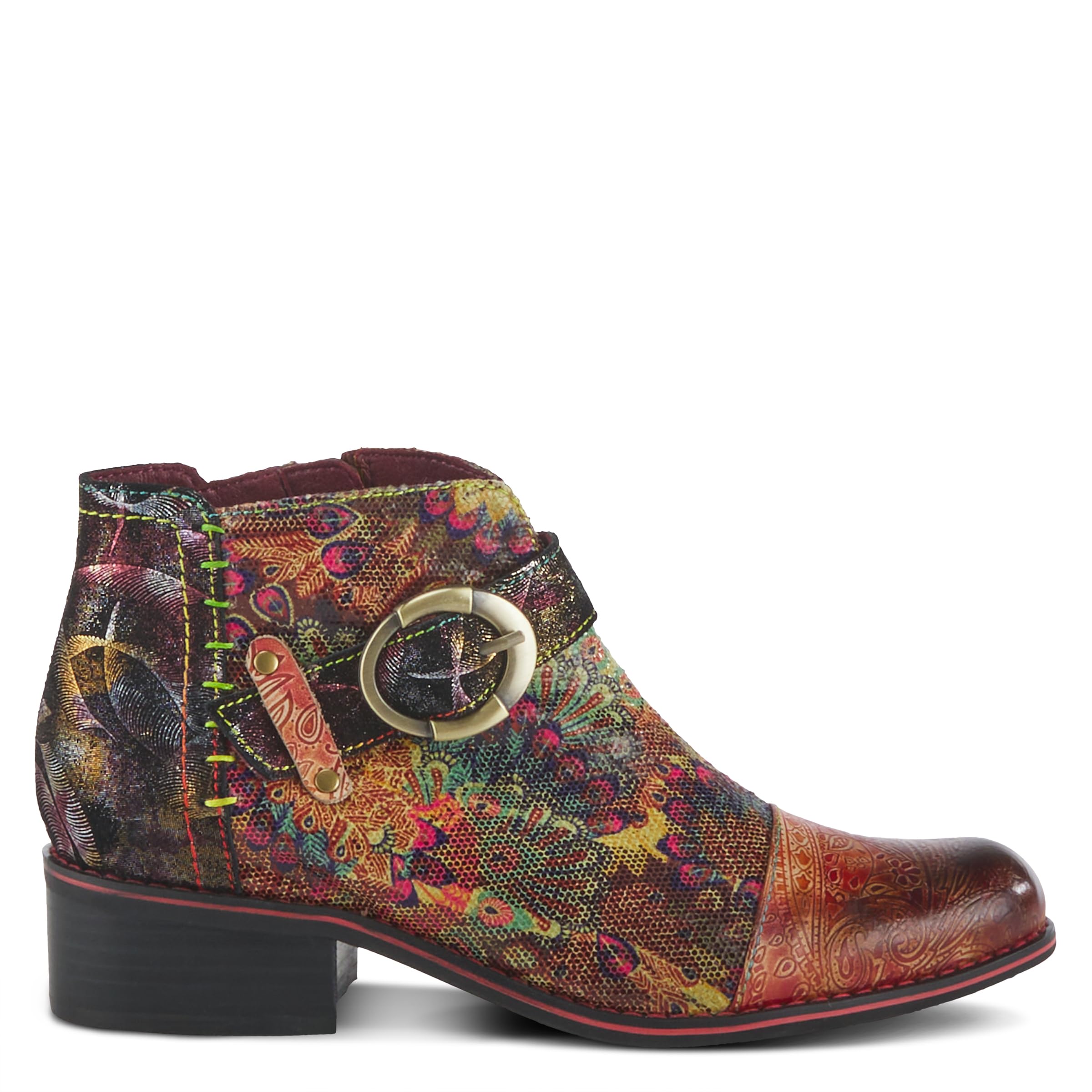 Spring Step L'Artiste Georgiana Women's Ankle Boots - Hand-Painted Leather Booties with Side Zipper Closure - Comfortable Casual & Outdoor Fashion Footwear for Fall/Winter Seasons (Perfect for Work, Dating & Travel)