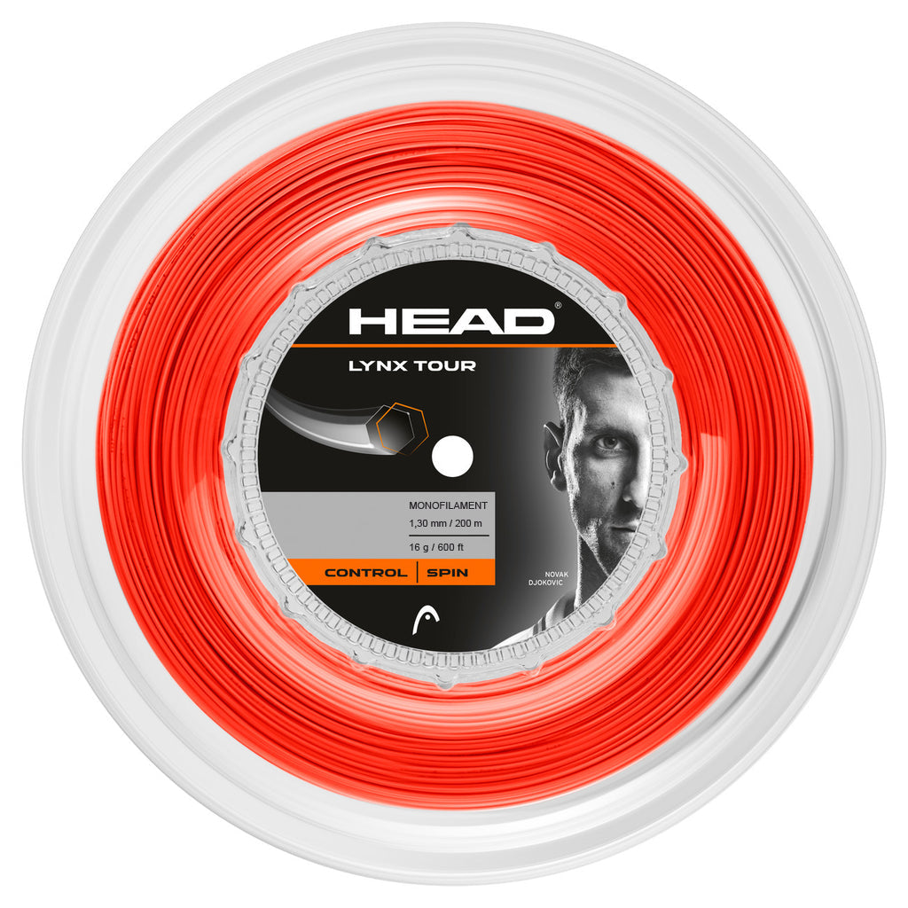 Head Lynx Tour 16/1.30 Tennis String Reel (Orange) - Premium Polyester Tennis String for Durability & Spin | Perfect for Competitive Players & Stringing Professionals