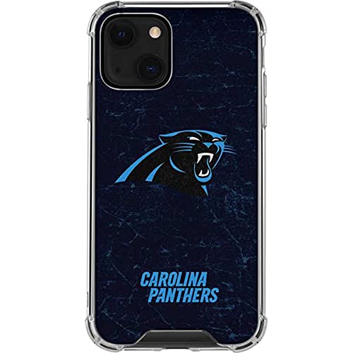 Officially Licensed NFL Carolina Panthers Distressed Design Clear Phone Case for iPhone 13 - Protective Slim Cover with Scratch-Resistant Back | Perfect for Football Fans, Game Days & Panthers Pride
