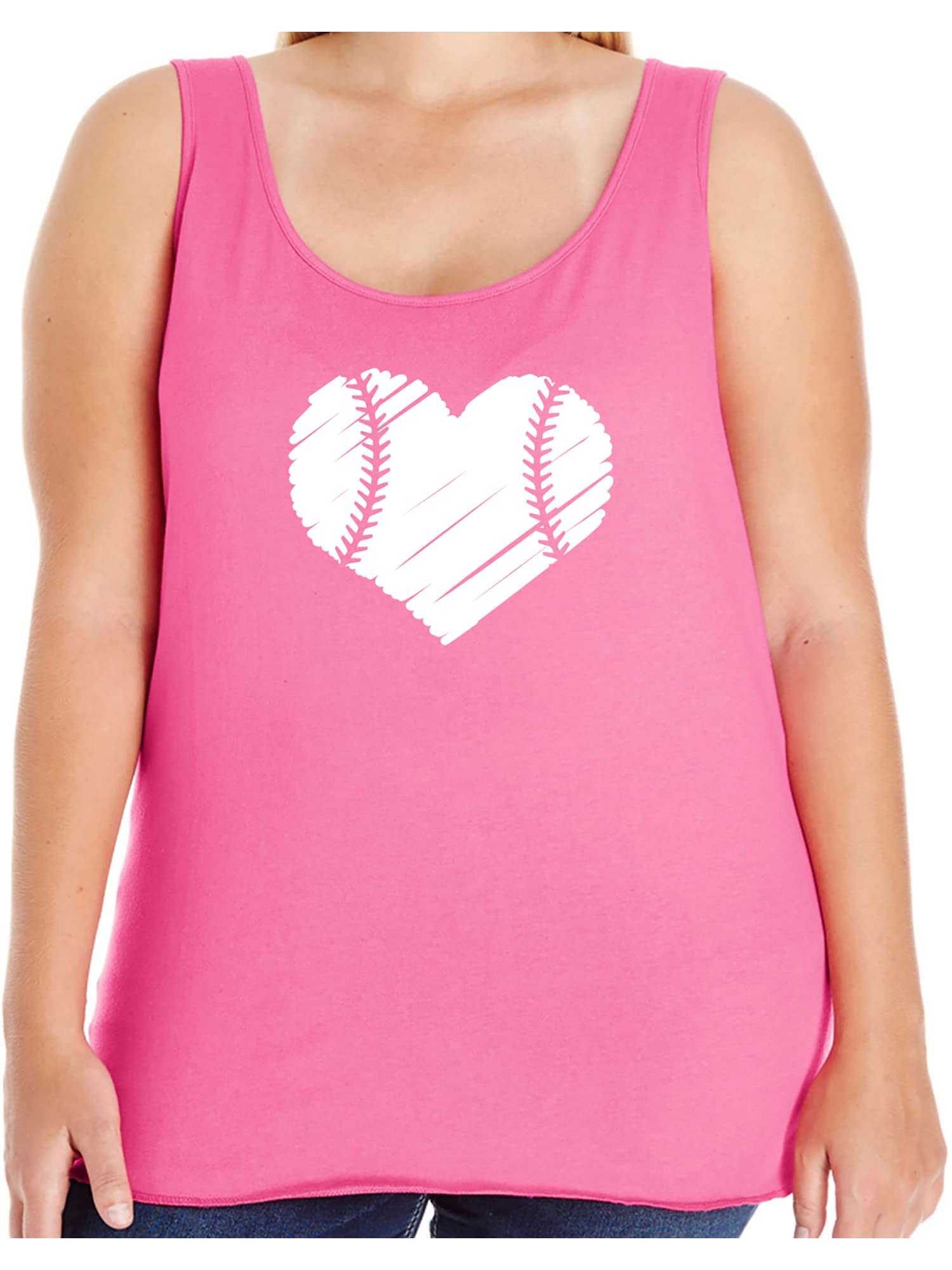 ZeroGravitee Women's Baseball Heart Tank Top - Soft & Comfortable Athletic Wear for Gym, Running & Casual Outfits