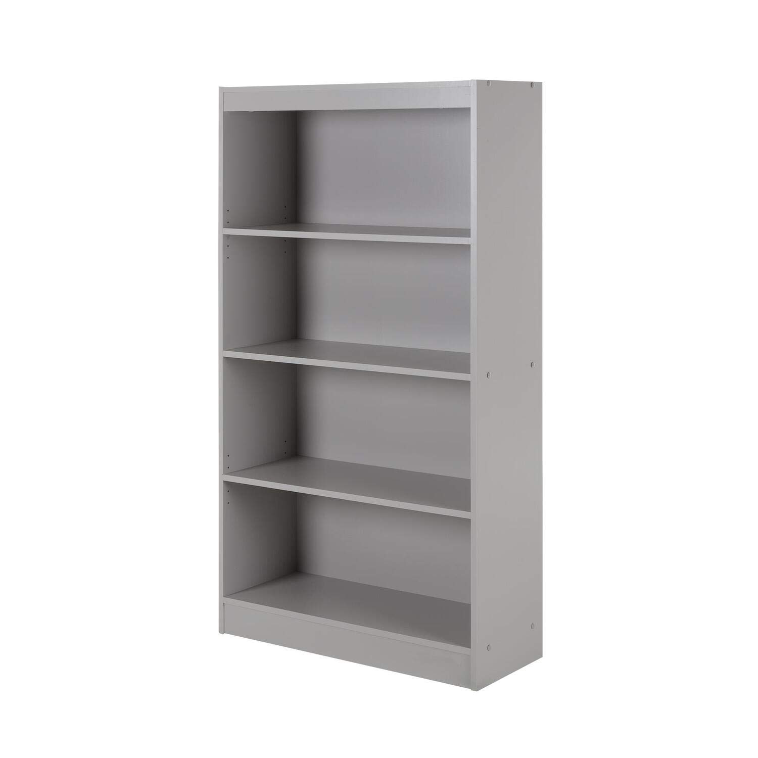 South Shore Axess 4-Shelf Bookcase in Pure Black - Modern Storage Solution for Home Office, Living Room & Bedroom Organization