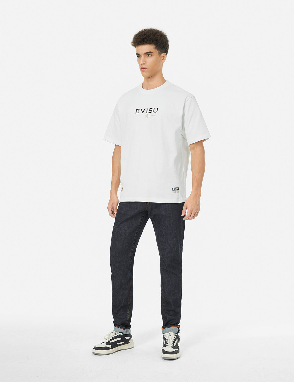 Ebisu Print Relax Fit T-Shirt for Men - Comfortable Casual Cotton Tee for Everyday Wear, Streetwear, and Lounge