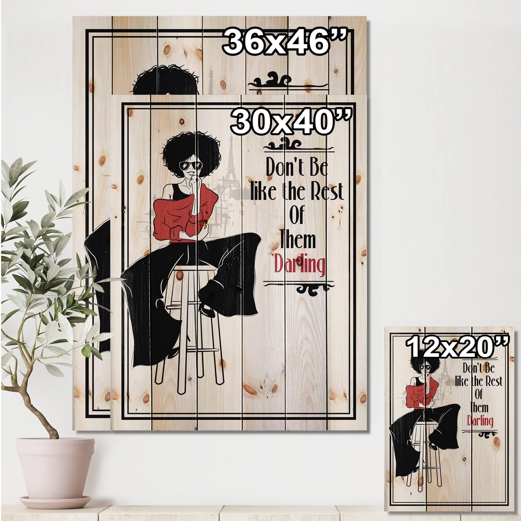 Modern Wood Wall Art - Red Pine Decor for Home & Office