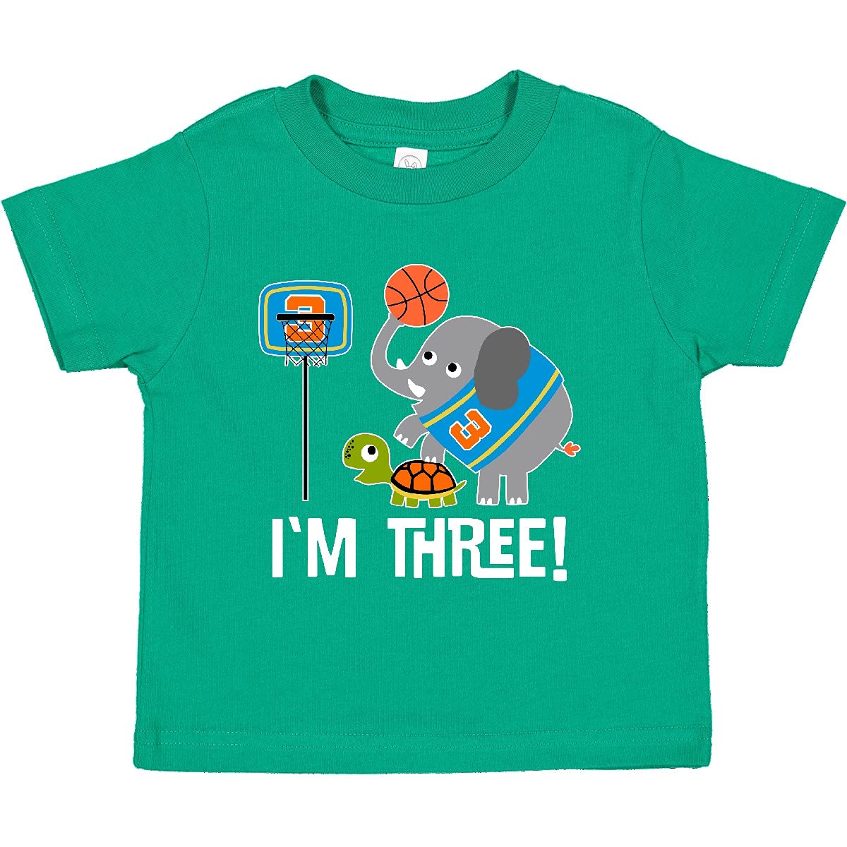 Inktastic Basketball 3rd Birthday T-Shirt for 3 Year Old Boys & Girls - Perfect for Birthday Parties, Sports Events & Toddler Playdates