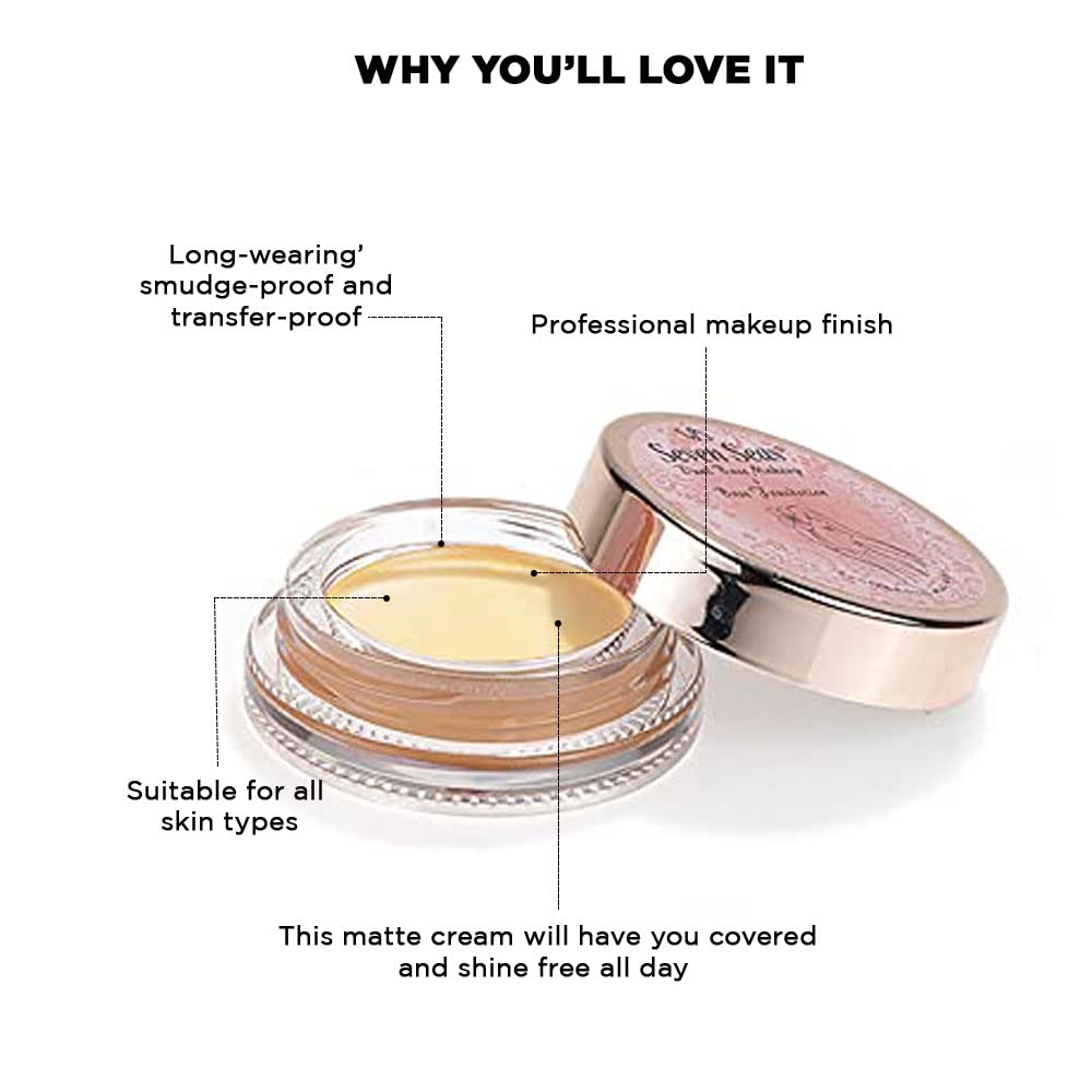 Seven Seas Mousse Foundation - Lightweight Full Coverage Concealer with SPF 30 | Long Lasting Matte Finish Makeup for All Skin Types | Sun Beige | Perfect for Daily Wear & Special Occasions