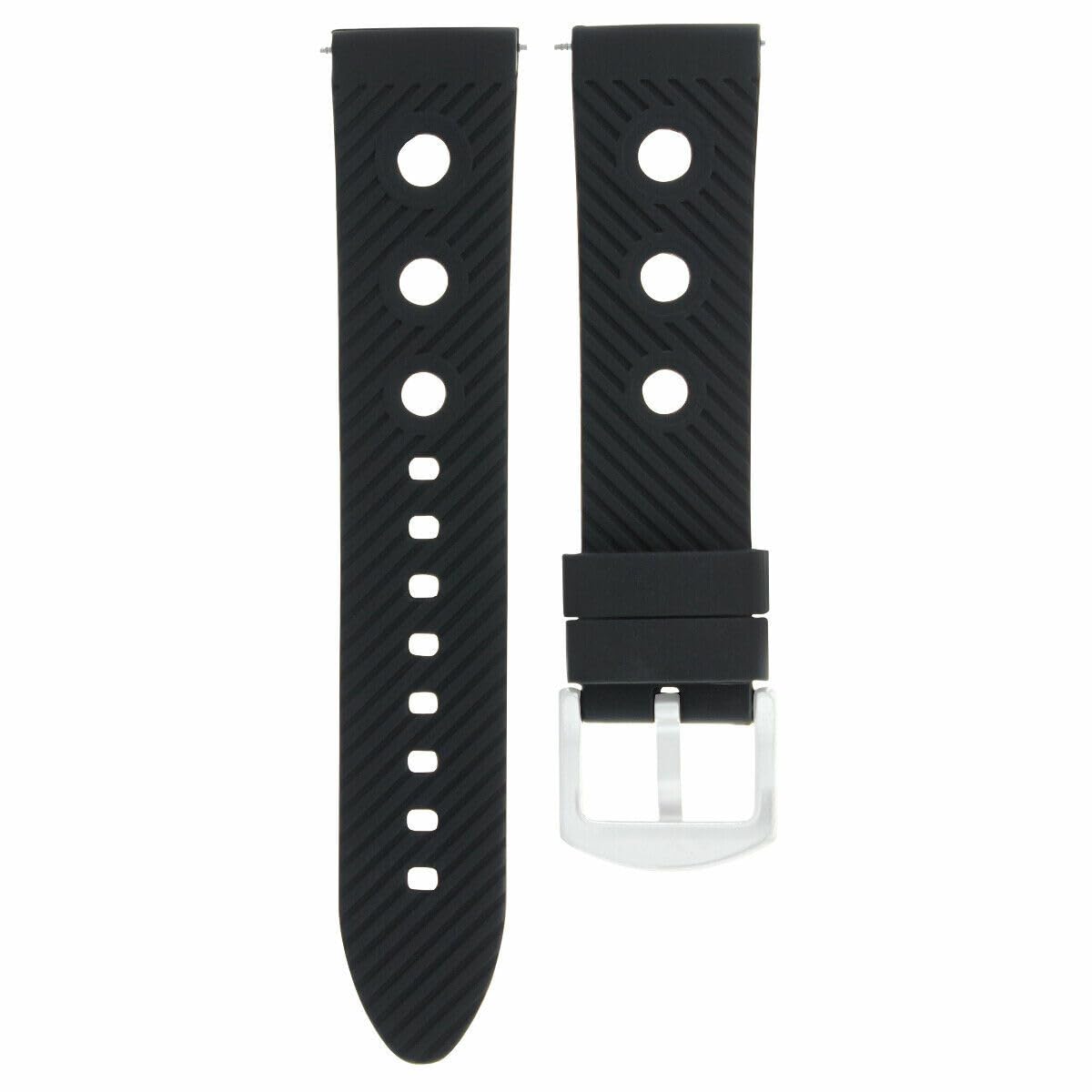 22mm Rubber Diver Watch Band Strap - Compatible with U-Boat Flightdeck 7095 - Black Waterproof Replacement Strap for Men - Perfect for Swimming, Diving & Outdoor Adventures
