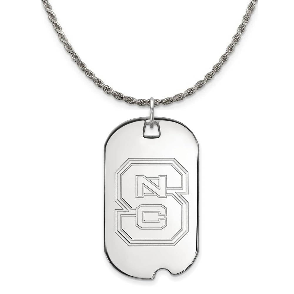 Black Bow Silver North Carolina Large Dog Tag Pendant Necklace for Men & Women - Perfect for Military Appreciation, Pet Memorial, and Personalized Gifts