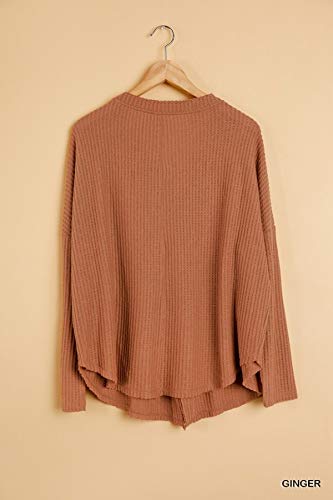 Umgee Women's Waffle Knit Button Front Cardigan Sweater - Cozy Fall & Winter Layering Piece for Office, Casual Outfits and Lounge Wear