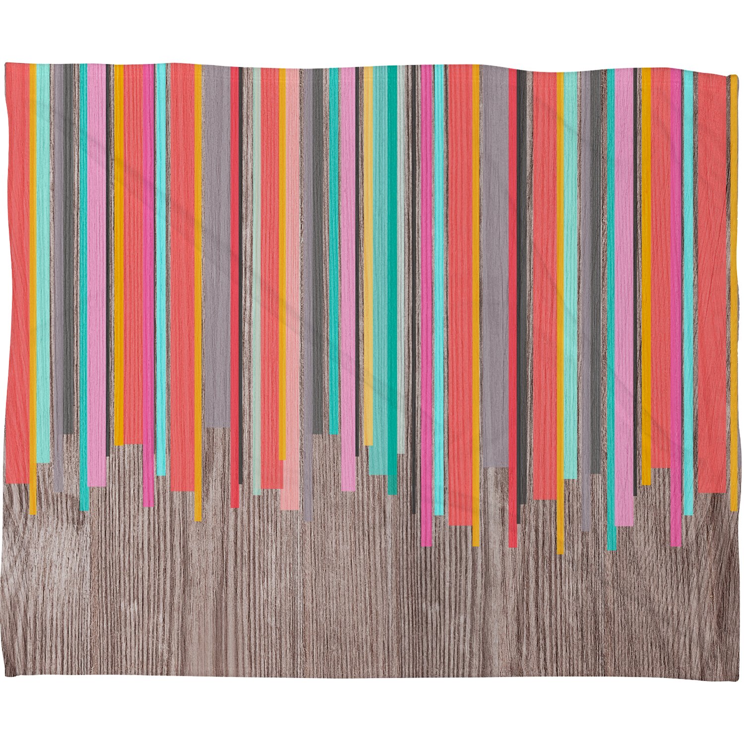 Deny Designs Iveta Abolina Striped Happy Fleece Throw Blanket - Soft Cozy Blanket for Couch, Bed & Travel - 60
