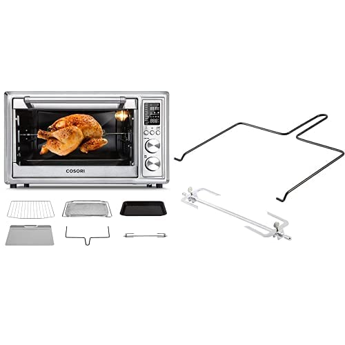 COSORI 12-in-1 Air Fryer Toaster Oven with Convection & Rotisserie Set (CO130-AO + C130-RS) - Large Capacity Countertop Oven for Baking, Roasting, Broiling - Perfect for Family Meals & Healthy Cooking
