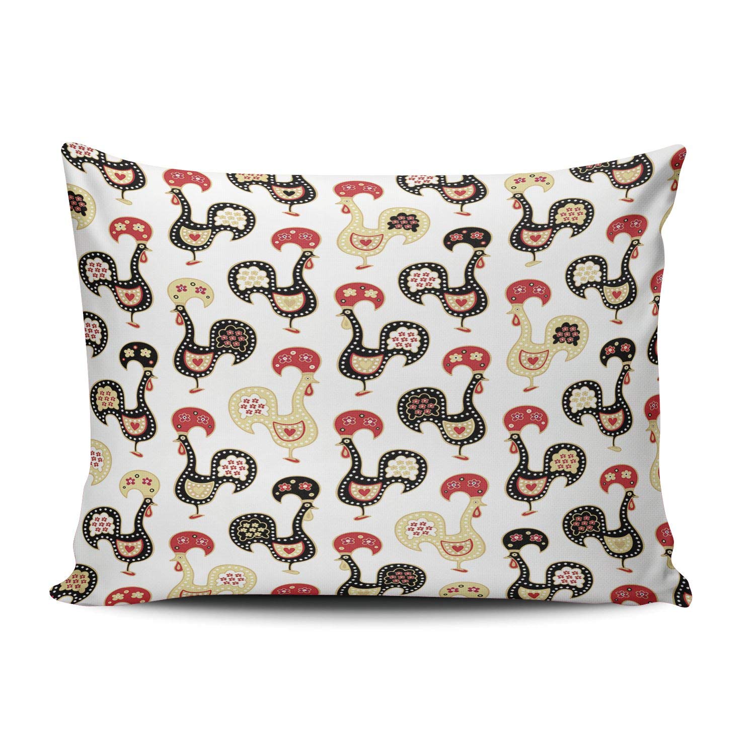 UNFRIY Standard 20x26 Inch Ethnic Rooster of Barcelos Printed Pillow Covers - Decorative Throw Pillowcases for Bed, Sofa & Home Decor