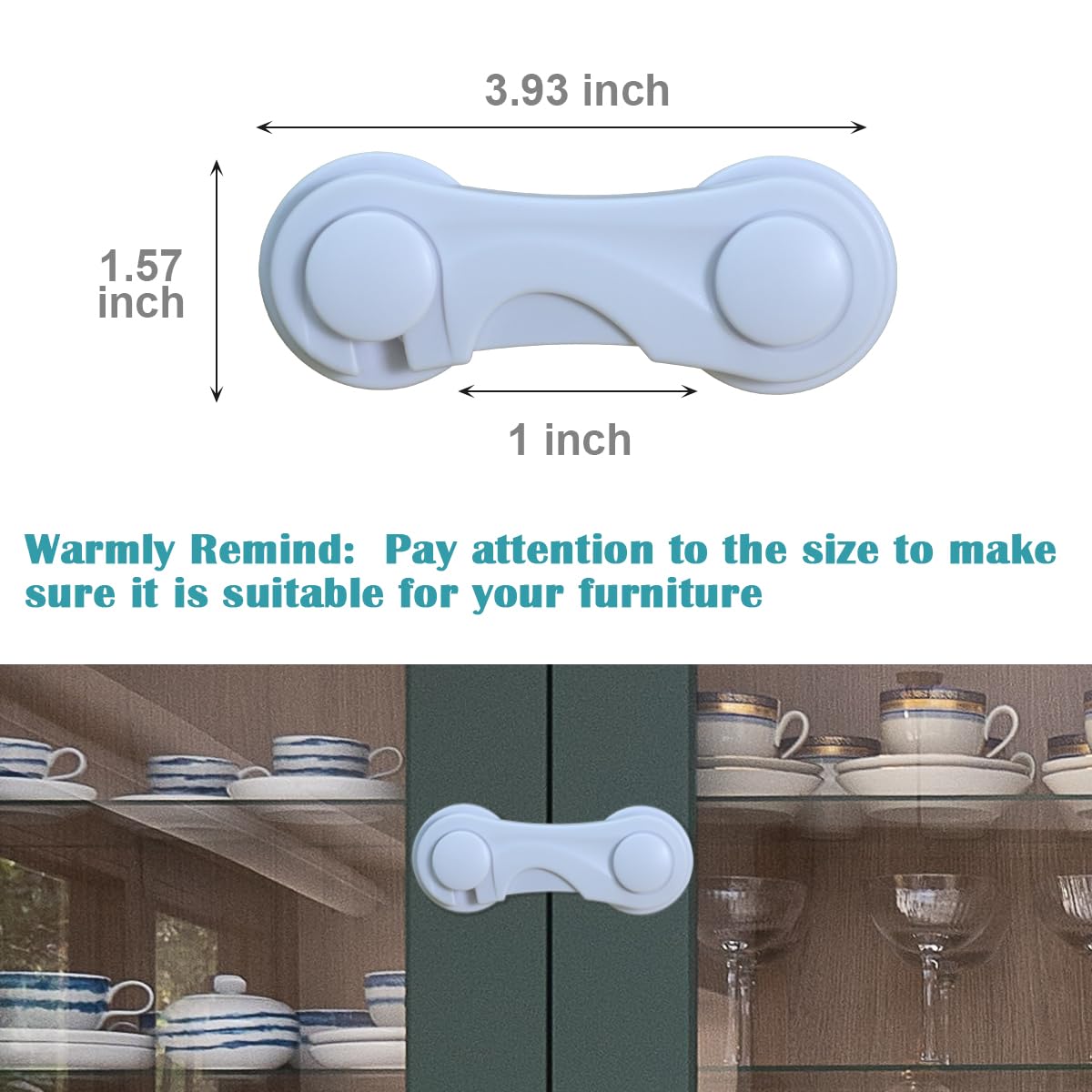 10-Pack Child Proof Cabinet Locks - Baby Safety Adhesive Locks for Drawers, Cupboards, Fridge & Pantry | Secure Toddler Protection | Ideal for Kitchen, Bathroom & Nursery Safety (White)