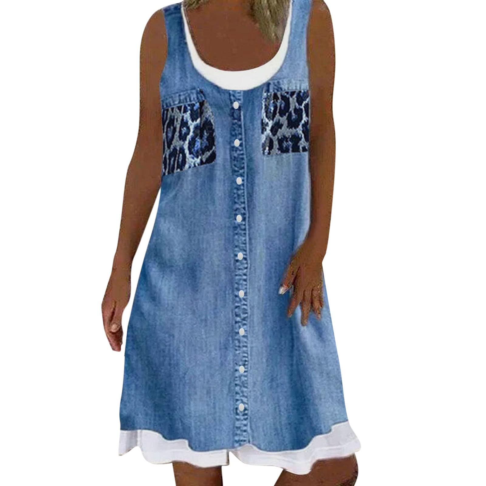 Women's Summer Beach Dress - Striped Print Sleeveless Sundress for Casual Wear, Spring & Summer Outfits, Vacation, Poolside, and Outdoor Activities