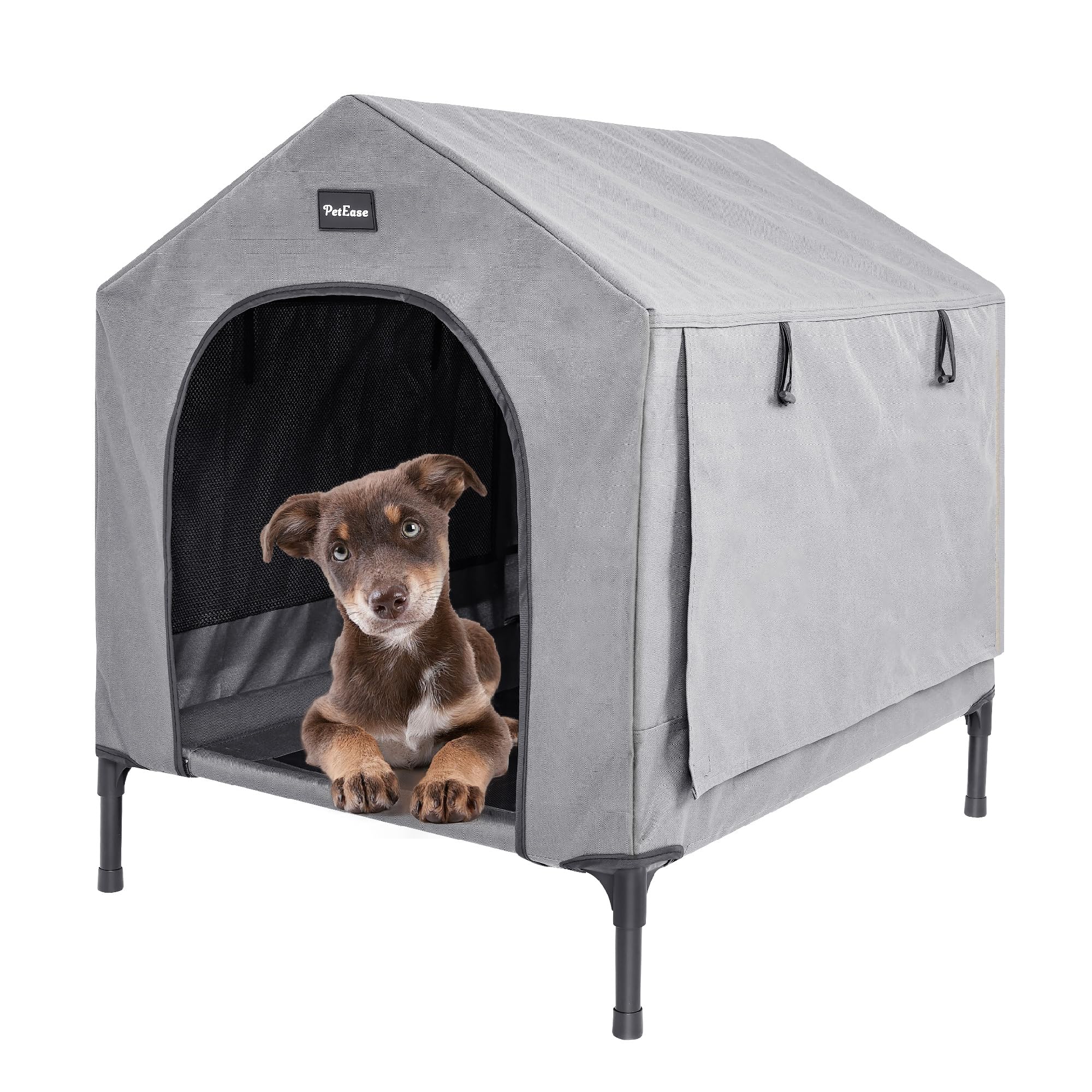 2-in-1 Elevated Dog Bed with Removable Cover - Indoor/Outdoor Pet Shelter for Small Dogs & Cats - Perfect for Patio & Travel
