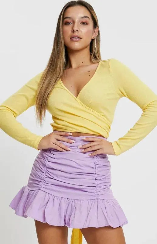 High Waisted Pleated Ruffle Mini Skirt for Women - Trendy A-Line Summer Skirt with Elastic Waistband | Perfect for Parties, Dates & Casual Outfits