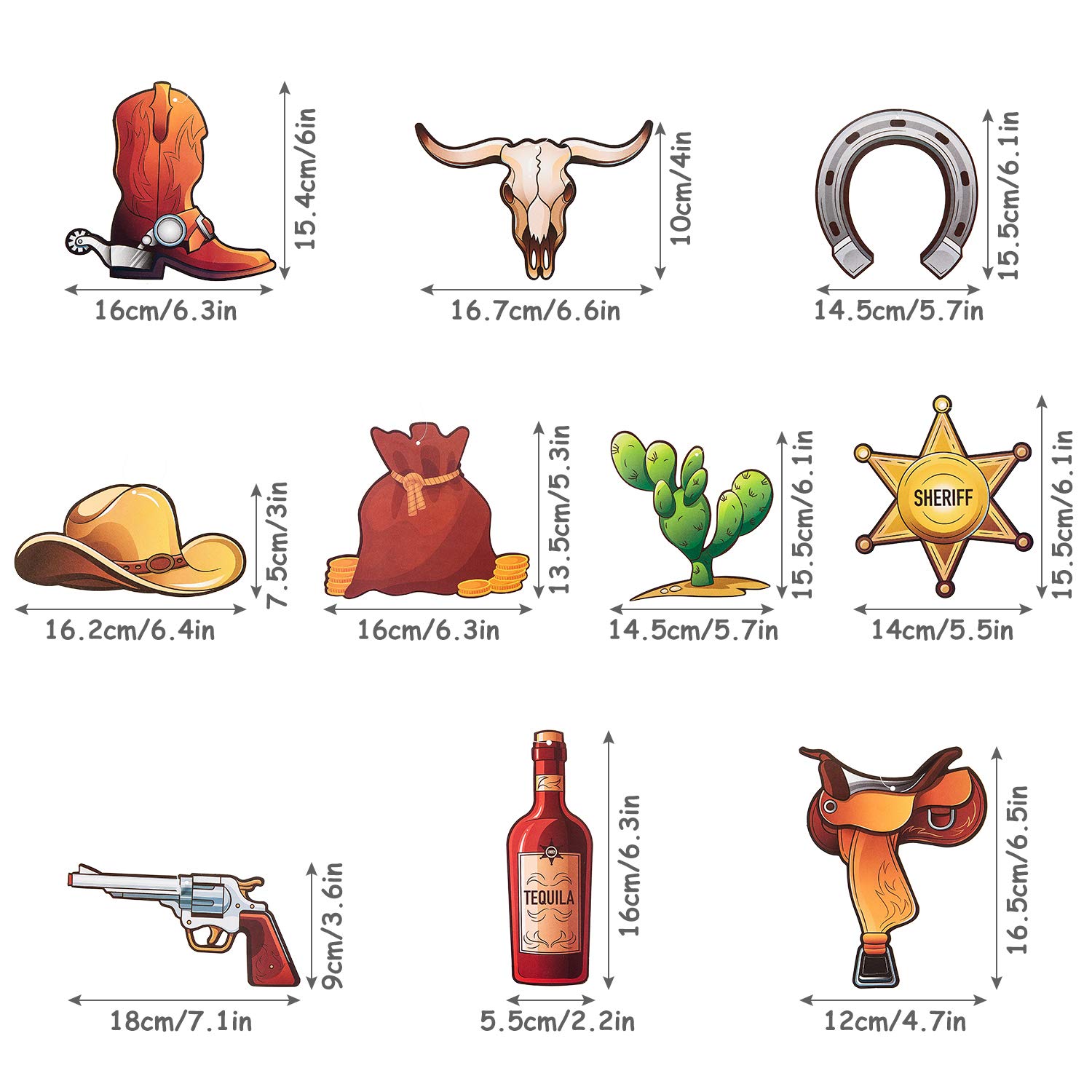 21 Pcs Western Cowboy Party Decorations Set - Hanging Swirls, Foil Banners & Wild West Garland for Cowboy Theme Birthday, Photography Backdrop - Perfect for Western Parties, Baby Showers & Country Weddings