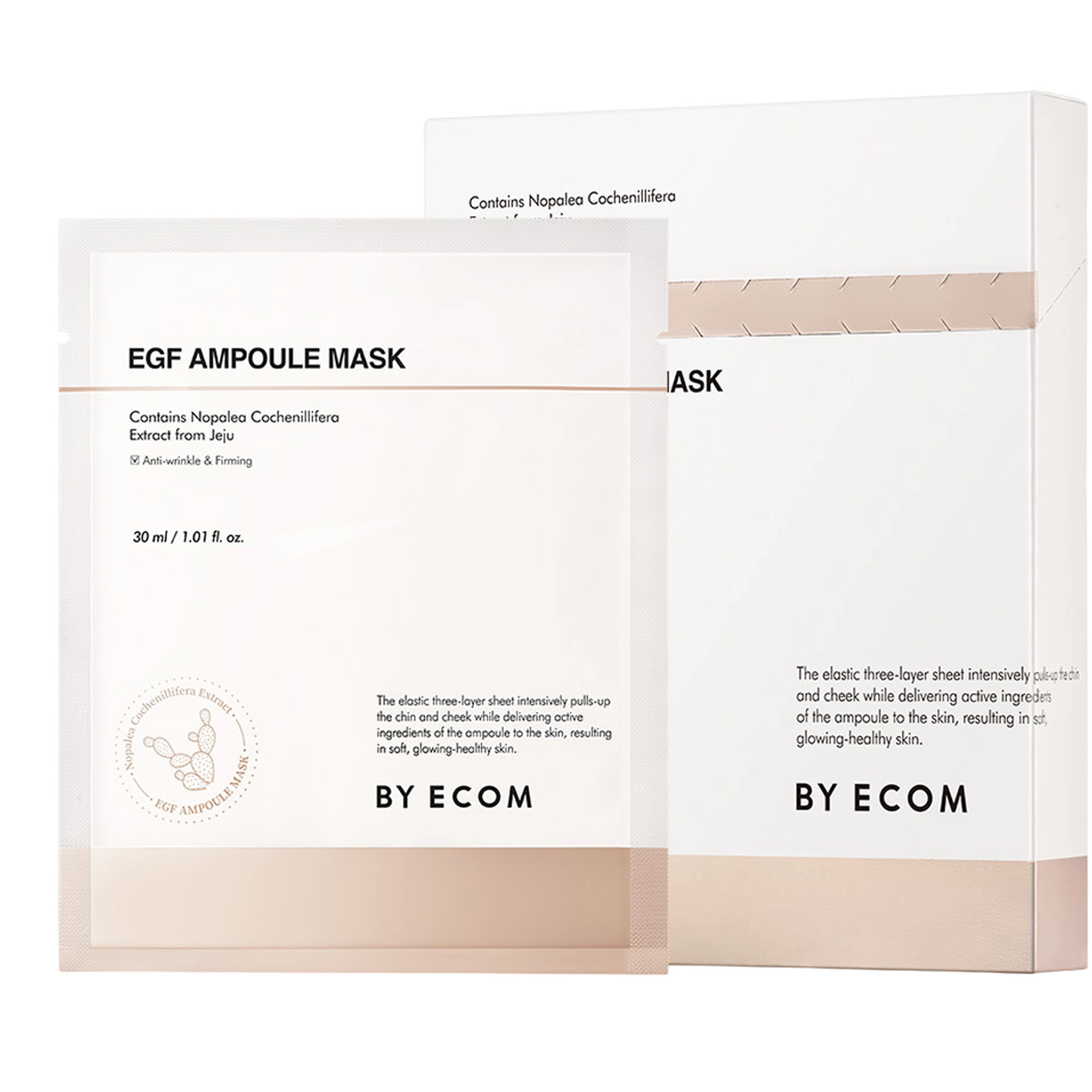 BY ECOM EGF Ampoule Collagen Face Mask - 5 Pack (34g Each) - Hydrating & Anti-Aging Sheet Mask for Glowing Skin - Perfect for Daily Skincare Routine & Spa Night