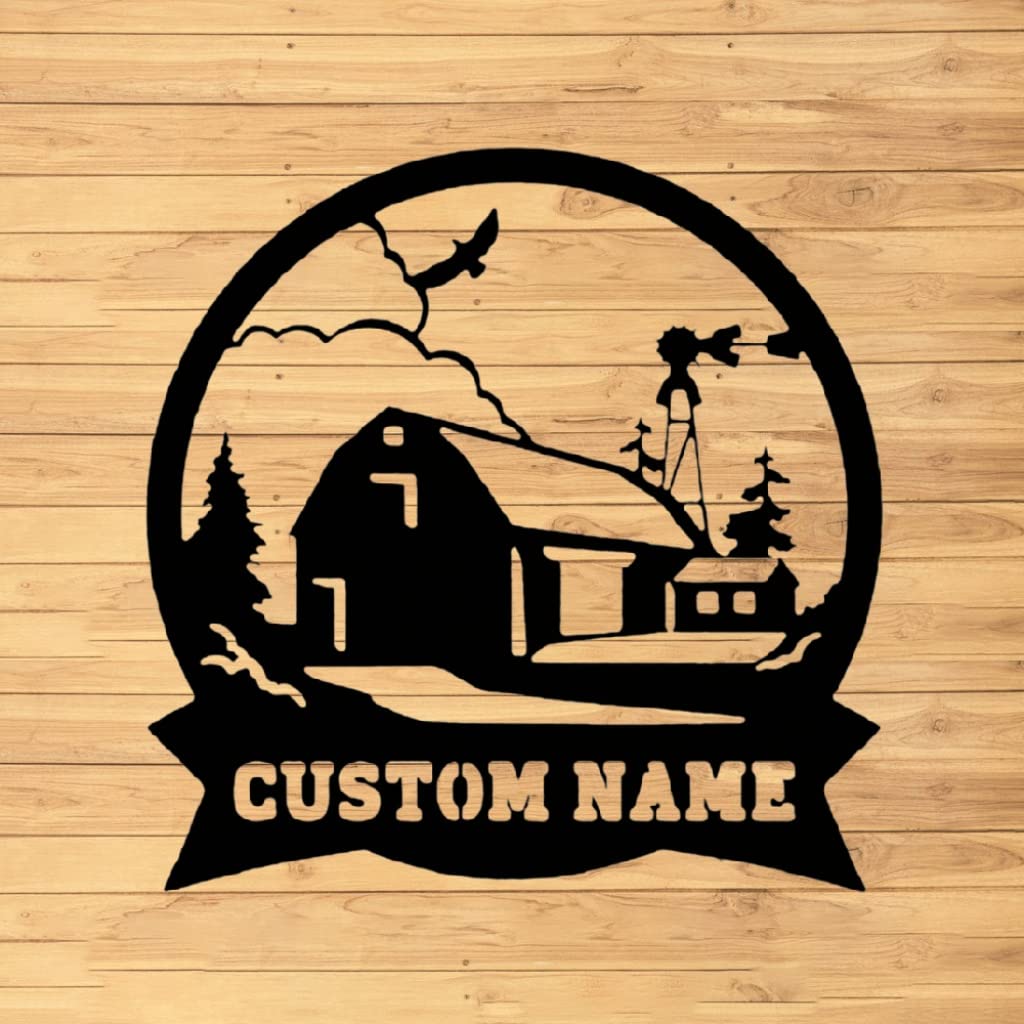 VVEDESIGN Custom Farmhouse Metal Wall Sign - Personalized Rustic Home Decor - Metal Wall Art for Living Room, Bedroom & Entryway - Unique Housewarming Gift Idea