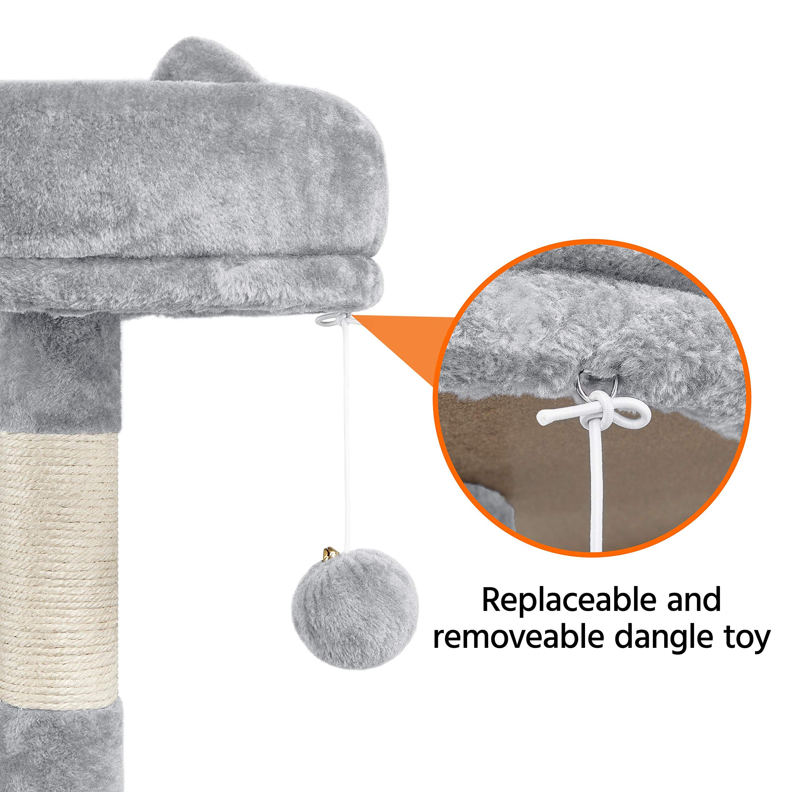 Topeakmart 54.5 Inch Cat Tree Tower with Scratching Posts, Hammock & Plush Perch - Durable Cat Condo Furniture for Indoor Cats & Kittens - Perfect for Play, Rest & Climbing in Home or Apartment