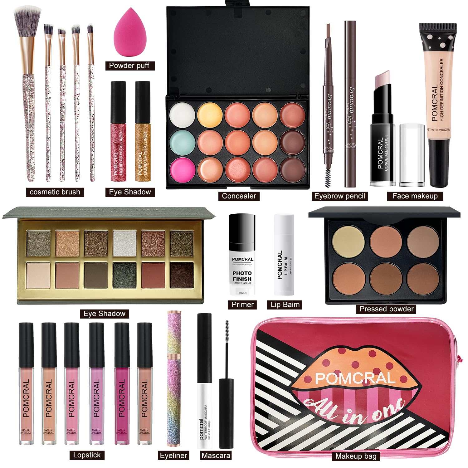 **Makeup Sets for Girls 10-12 & Teens – Complete Makeup Kit with Eyeshadow Palette, Lip Gloss, Brushes, Concealer & Makeup Bag – Perfect Gift for Women & Teens – Great for Parties, School Events & Daily Use**