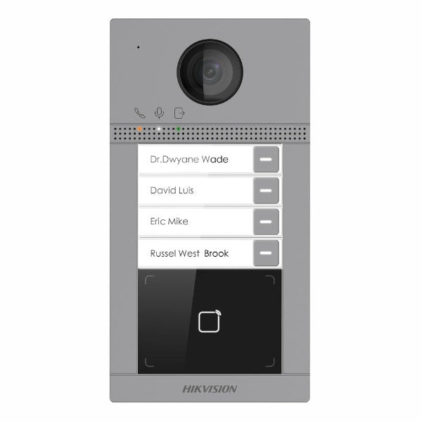 Hikvision DS-KV8413-WME1(B) Gen2 IP Villa 4-Button Video Door Station - Smart Home Security System for Houses, Apartments & Gated Communities (Outdoor Use)