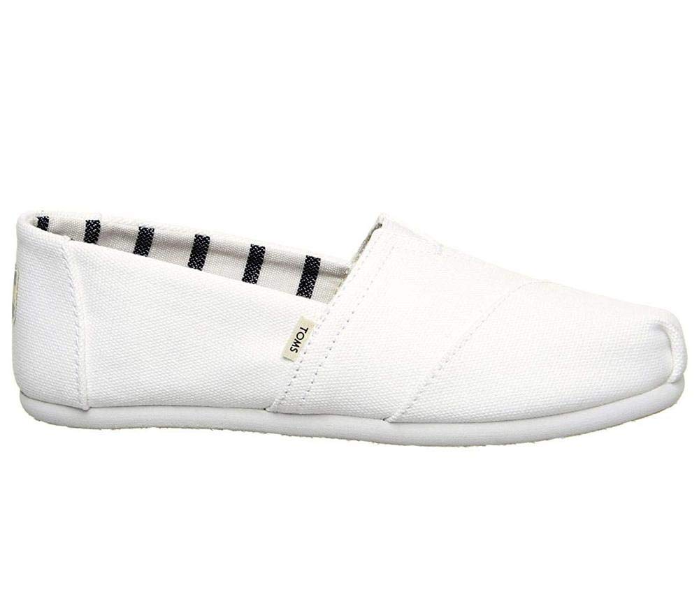 TOMS Women's White Canvas Alpargata Espadrille Shoes - Comfortable Casual Slip-Ons for Summer, Beach, and Everyday Wear