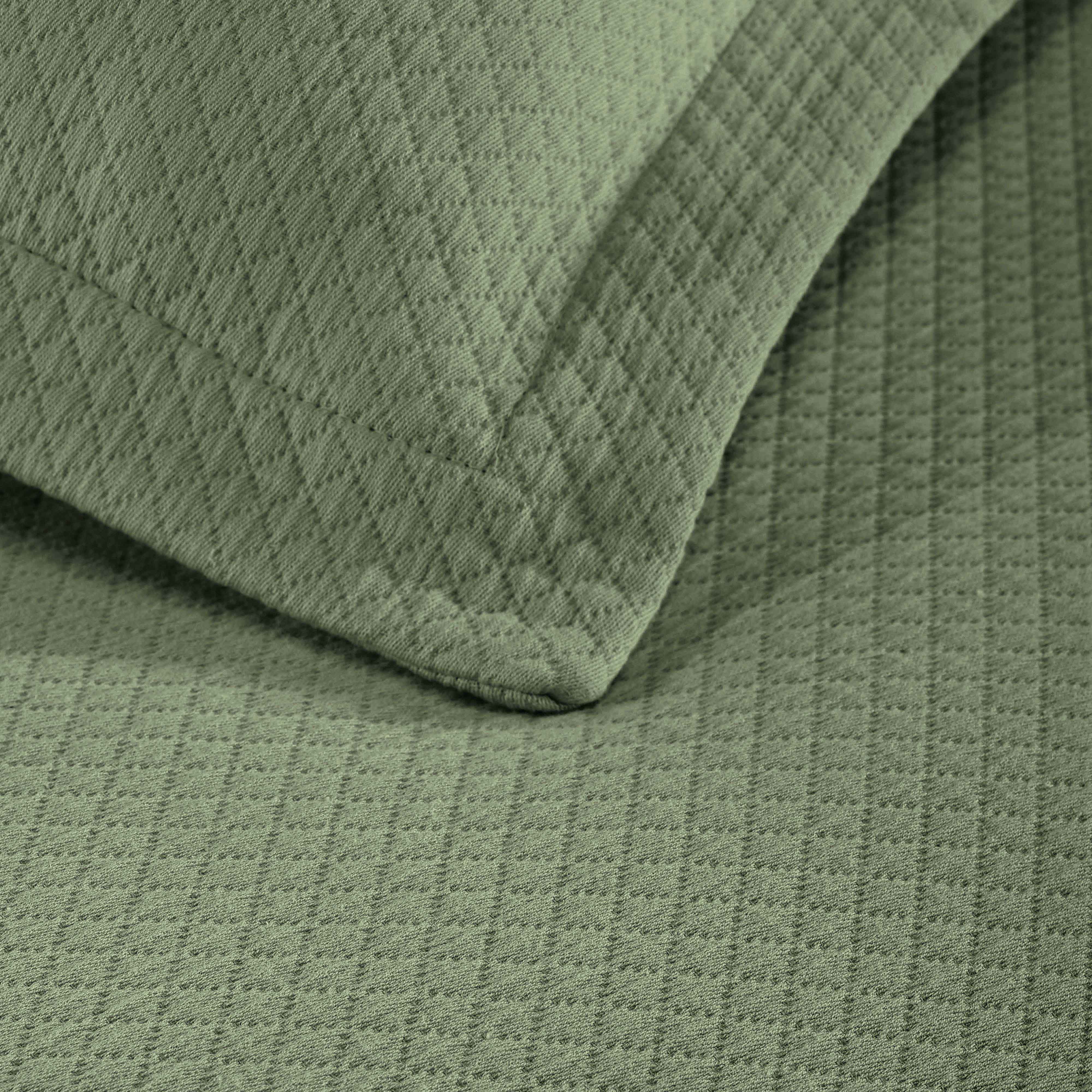 Luxury Jacquard Matelassé Cotton Diamond Solitaire Bedspread Set - Queen Size Bedding Coverlet for Master Bedroom, Guest Room & Hotel Decor