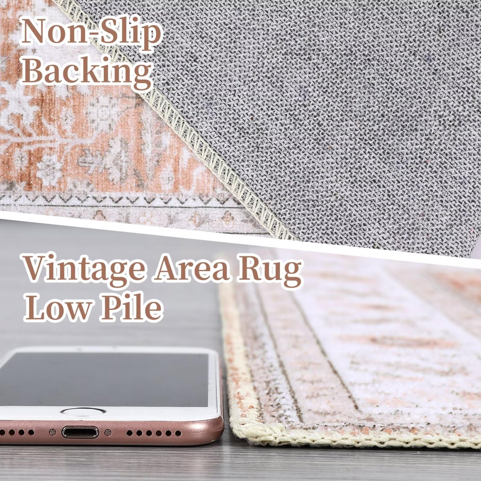GARVEE 2x6 Runner Rugs - Soft Washable Boho Indoor Carpet for Living Room, Bedroom, Dining Room, Kitchen, Office & Nursery | Foldable Easy Care Floor Mat - Perfect for High Traffic Areas & Cozy Home Decor