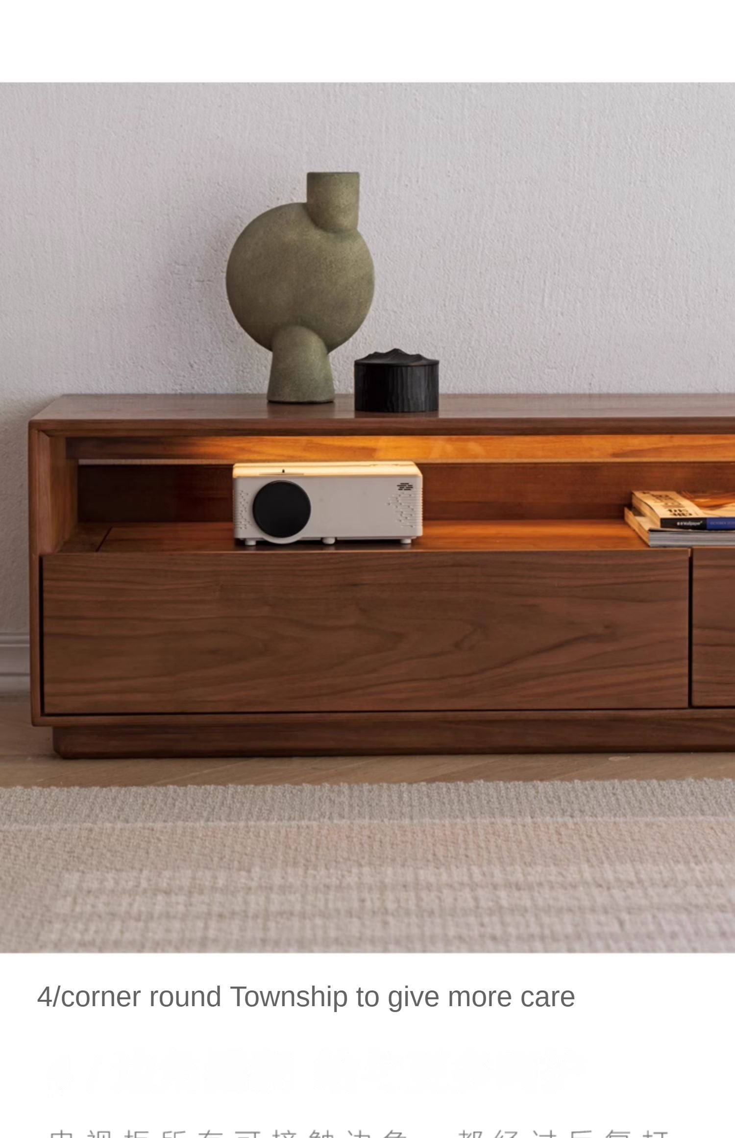 Premium Black Walnut & Ash Solid Wood Large Capacity TV Stand with Storage - Perfect for Living Room, Home Theater & Entertainment Centers