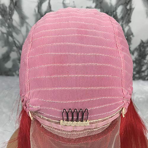 Dark Red Short Straight Bob Wigs Human Hair Lace Front Wigs 13X4 For Black Women - Brazilian Virgin Hair Remy Silky Bob Wigs 10 Inch 150% Density - Perfect for Daily Wear, Cosplay & Fashion Styling